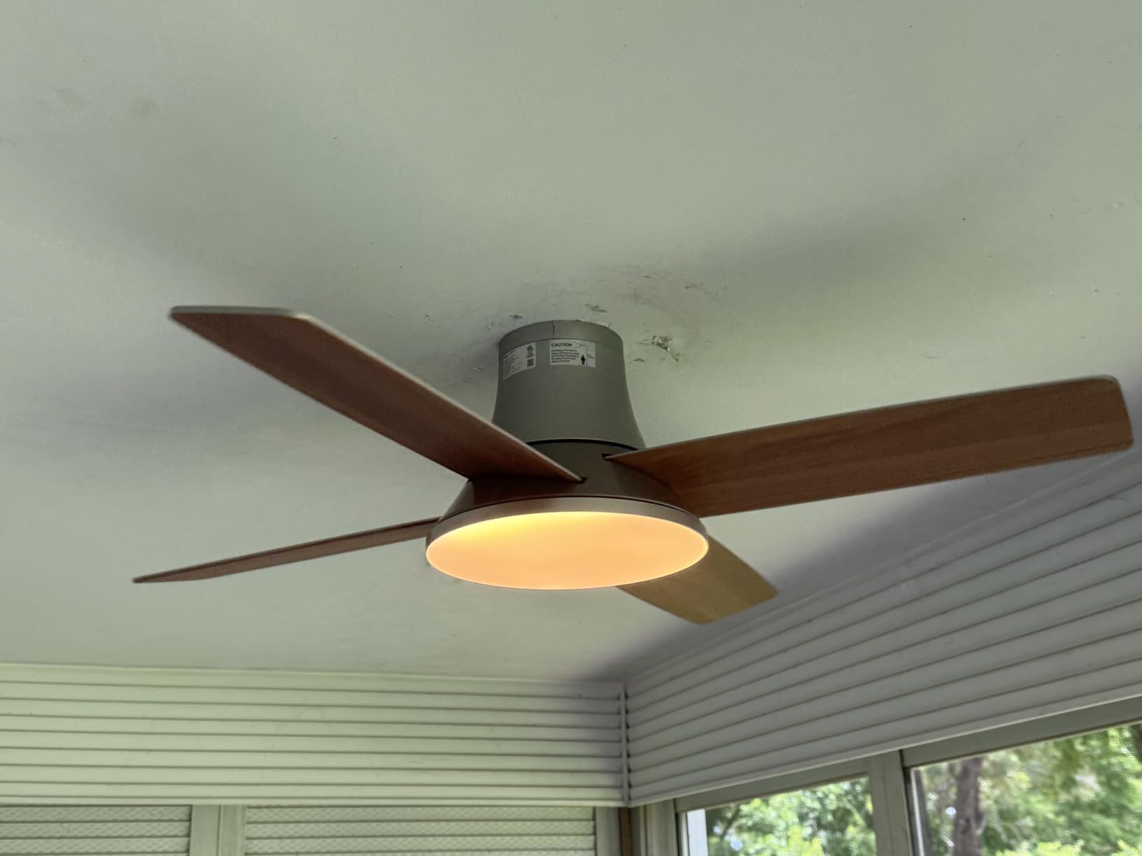DREO Ceiling Fan, 44 Inch Low Profile Ceiling Fan with Light and Remote, 5CCT LED, 6-Level Dimmable, 6-Speed, Reversible Motor, 22 dB, Timer, Easy-Install, Black Flush Mount for Bedroom customer photo 2