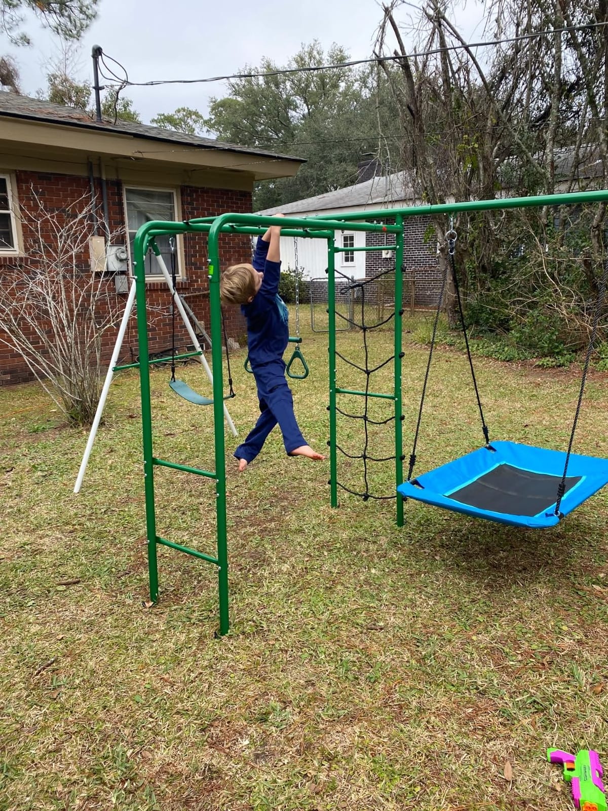 Hapfan Swing Sets for Backyard with Monkey Bars,5 in 1 Playground Set customer photo 1