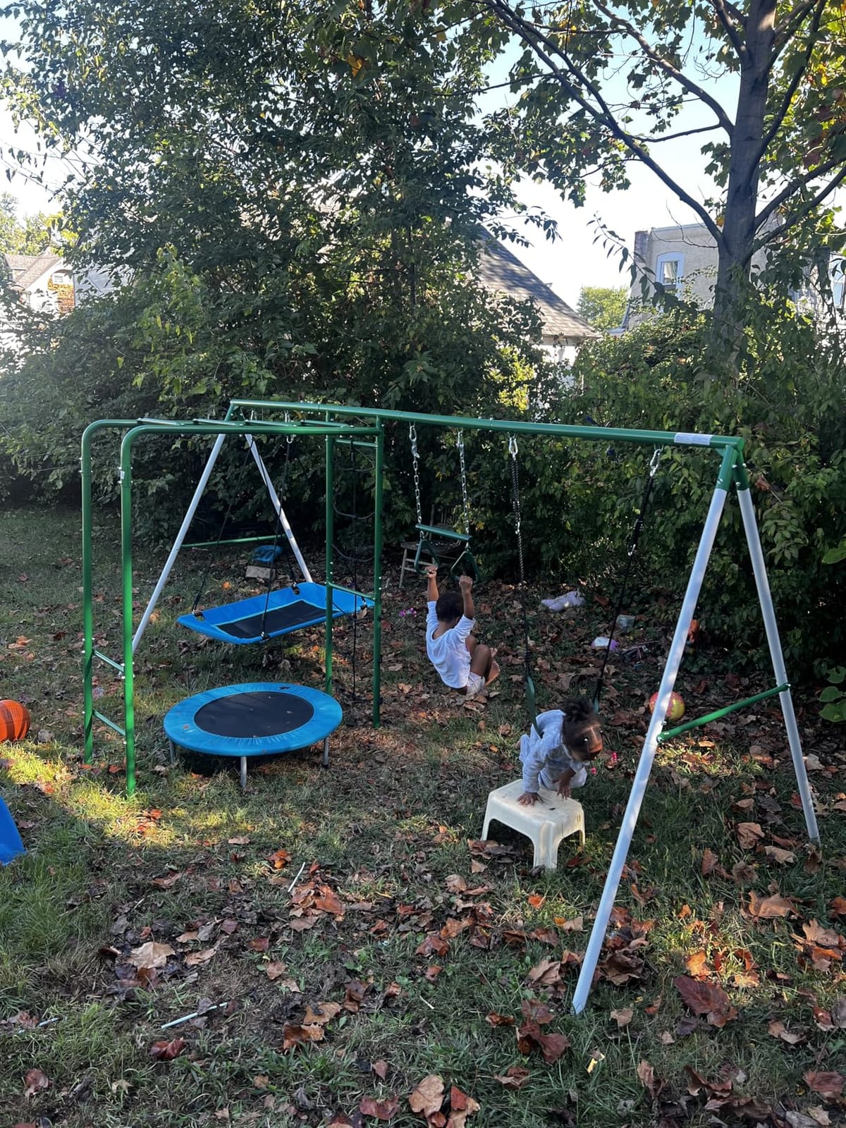 Hapfan Swing Sets for Backyard with Monkey Bars,5 in 1 Playground Set customer photo 2