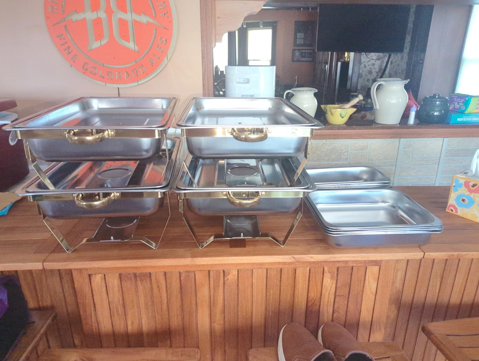 Amhier Chafing Dishes for Buffet, 11Qt, 4 Pack, Gold customer photo 2
