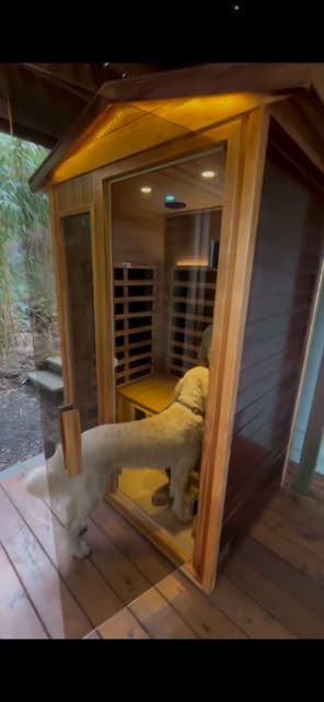 Smart Indoor Home Sauna 0-5mG Ultra Low Emf Far Infrared Sauna 2-3 Person, 1520w Hemlock Wooden Saunas Room with APP & LCD Control Panel, Bluetooth Speaker, Chromotherapy Lights, Thermal Cover customer photo 1