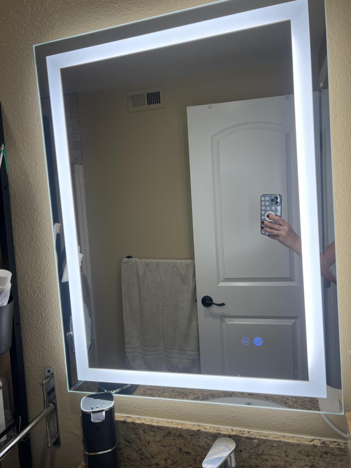 Keonjinn 24x36 Inch LED Bathroom Mirror with Lights, Frontlit & Backlit customer photo 1