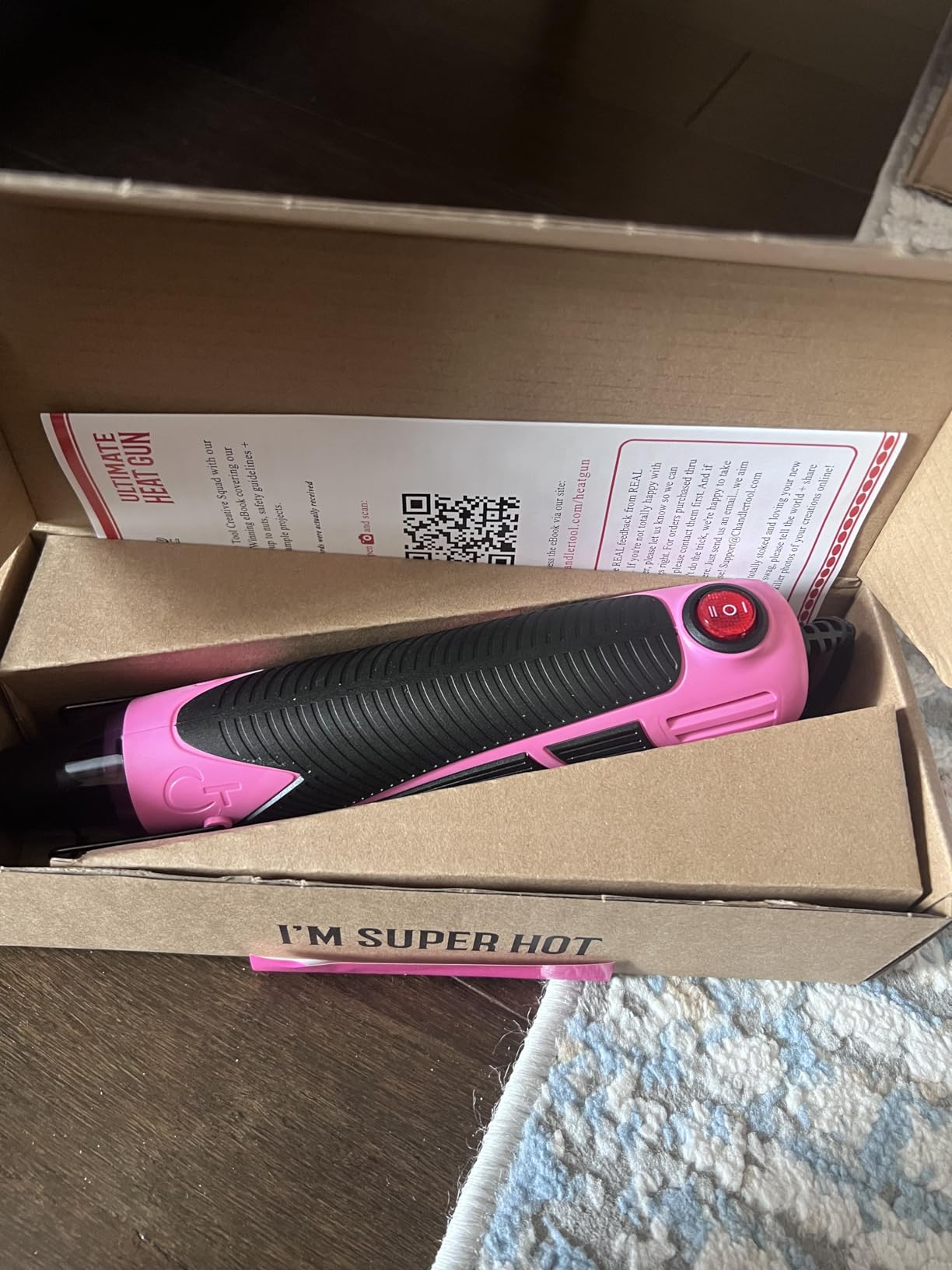 Heat Gun for Crafting, Mini Dual Temp Hot Air Gun Tool for Epoxy Resin, Shrink Wrapping, Vinyl Wrap, Embossing, Electronics, Candle Making, Sublimation, Phone Repair & DIY (Pink/Black) customer photo 2