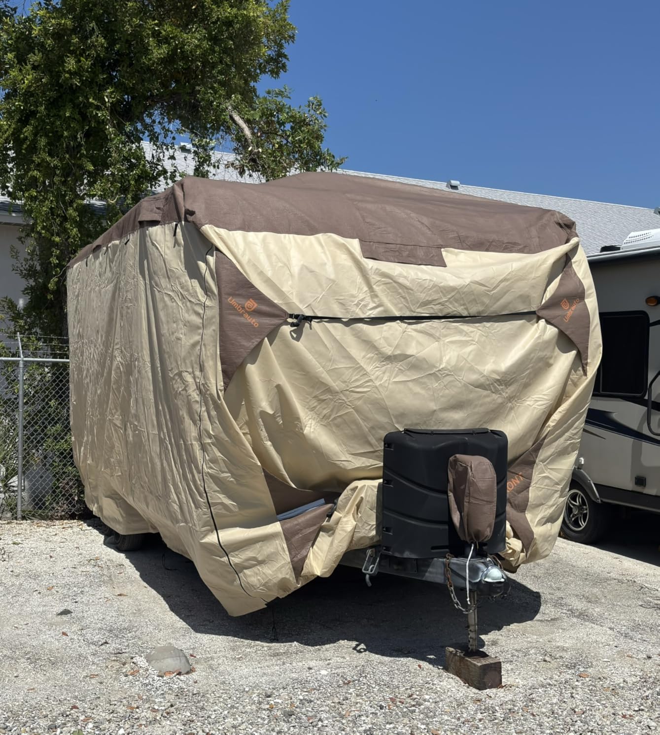 Umbrauto Travel Trailer RV Cover 24' ~ 27' – Upgraded 9-Layers Top Camper Cover, Waterproof & Windproof Heavy Duty Toy Hauler RV Cover for Winter Snow with Tongue Jack Cover, Gutter Covers customer photo 1