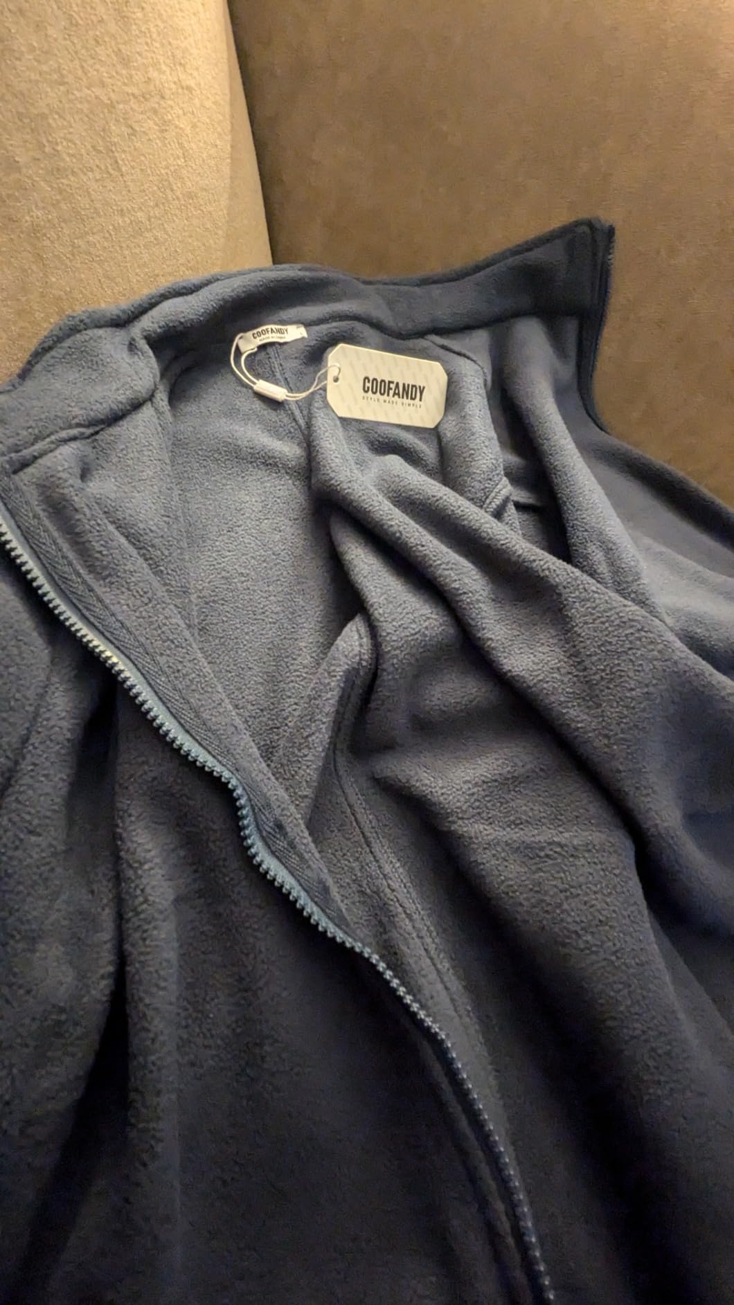 COOFANDY Men Polar Fleece Jacket Lightweight Full Zip Jacket Casual Outdoor customer photo 1