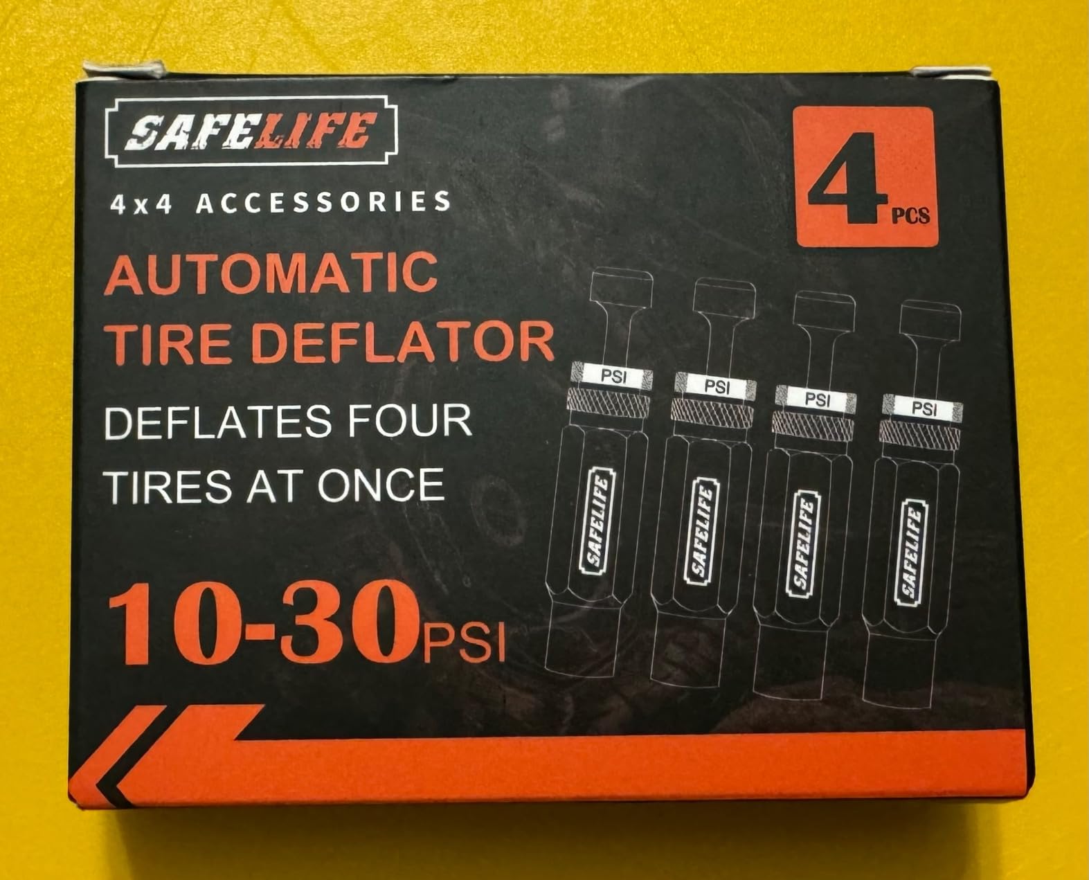 SAFELIFE Tire Deflator Automatic Air Down Tire Deflators Offroad Accessories Rapid 4x4 Off Road Adjustable 10-30 PSI/0.7-2 BAR Tire Deflator Kit (Set of 4) customer photo 2