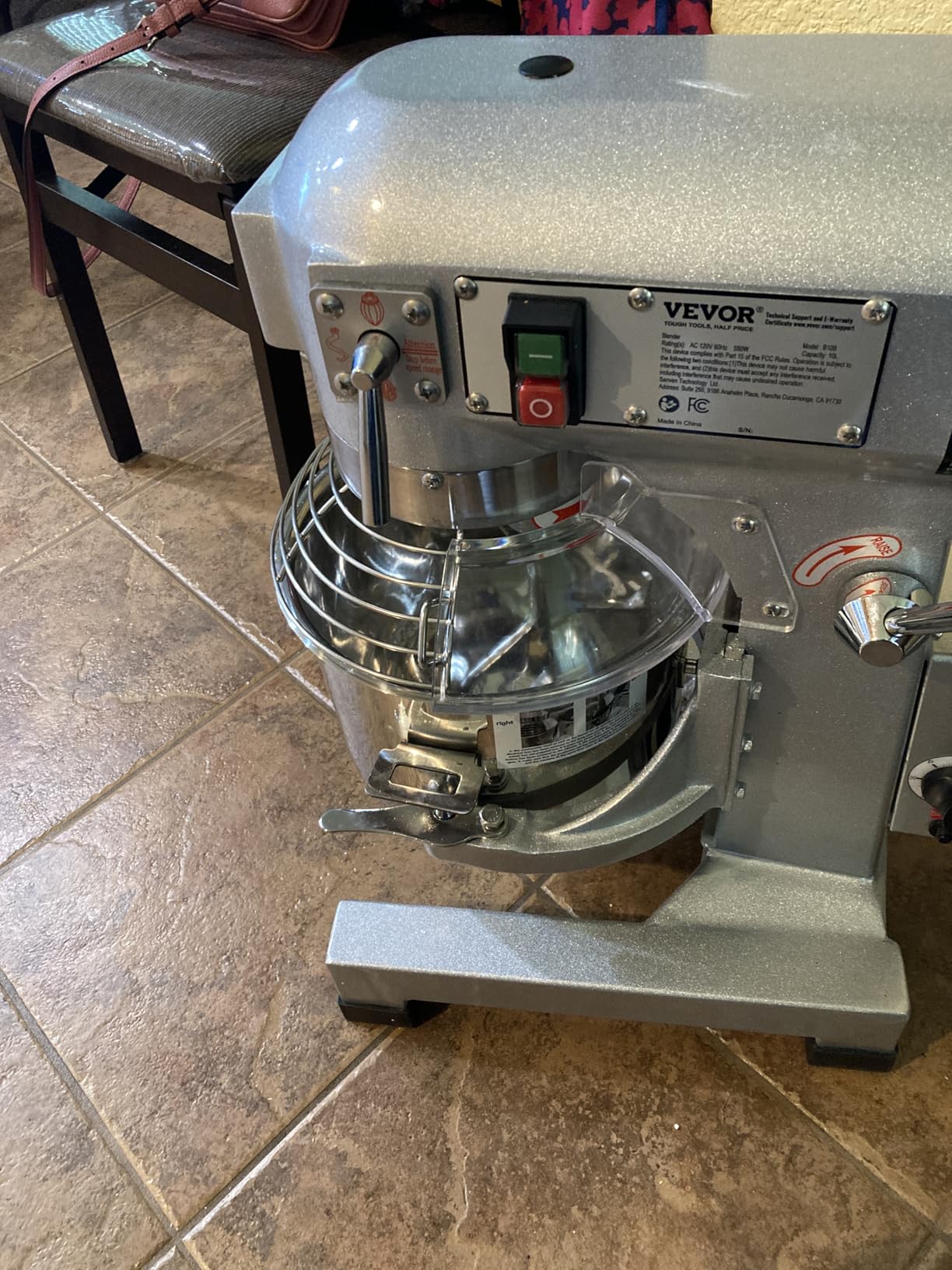 VEVOR Commercial Food Mixer 30Qt, Commercial Mixer with 3 Adjustable Speeds, 1100W Dough Mixer,Commercial Stand Mixer with Stainless Steel Bowl customer photo 1