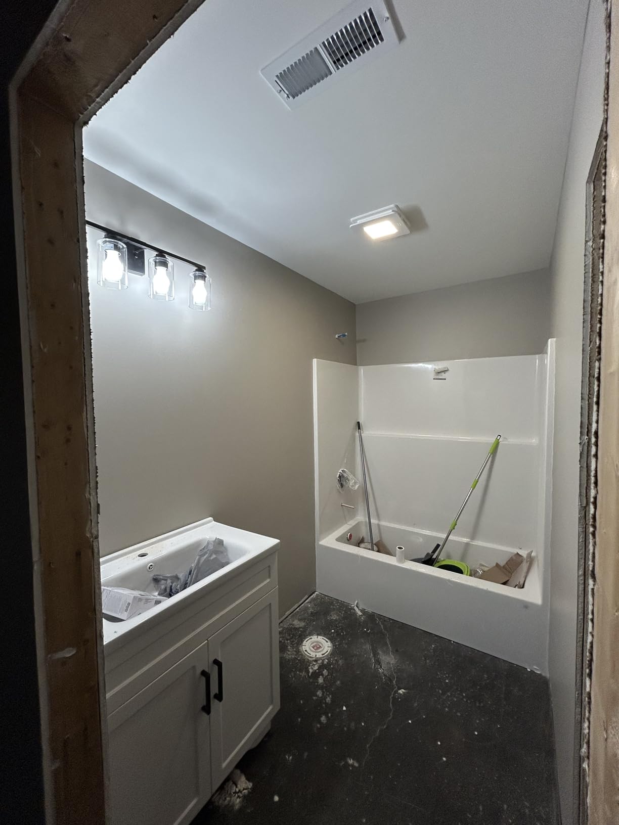 Smhxo Bathroom Vanity with Ceramic Sink, Bathroom Vanity Cabinet with 2 Doors, 24 Inches Wooden Cabinet with Sink, White customer photo 2