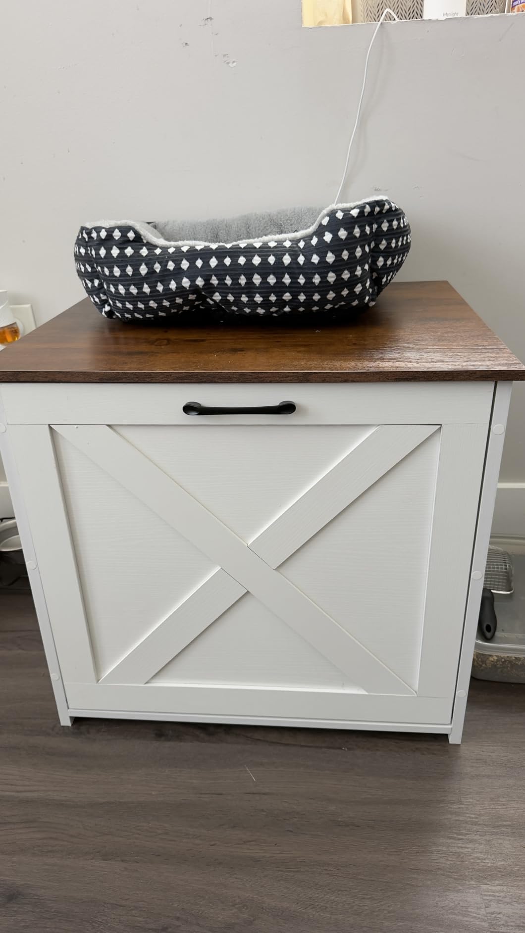 Dwanton Cat Litter Box Enclosure, Hidden Litter Box Furniture, 23.6 Inches customer photo 1