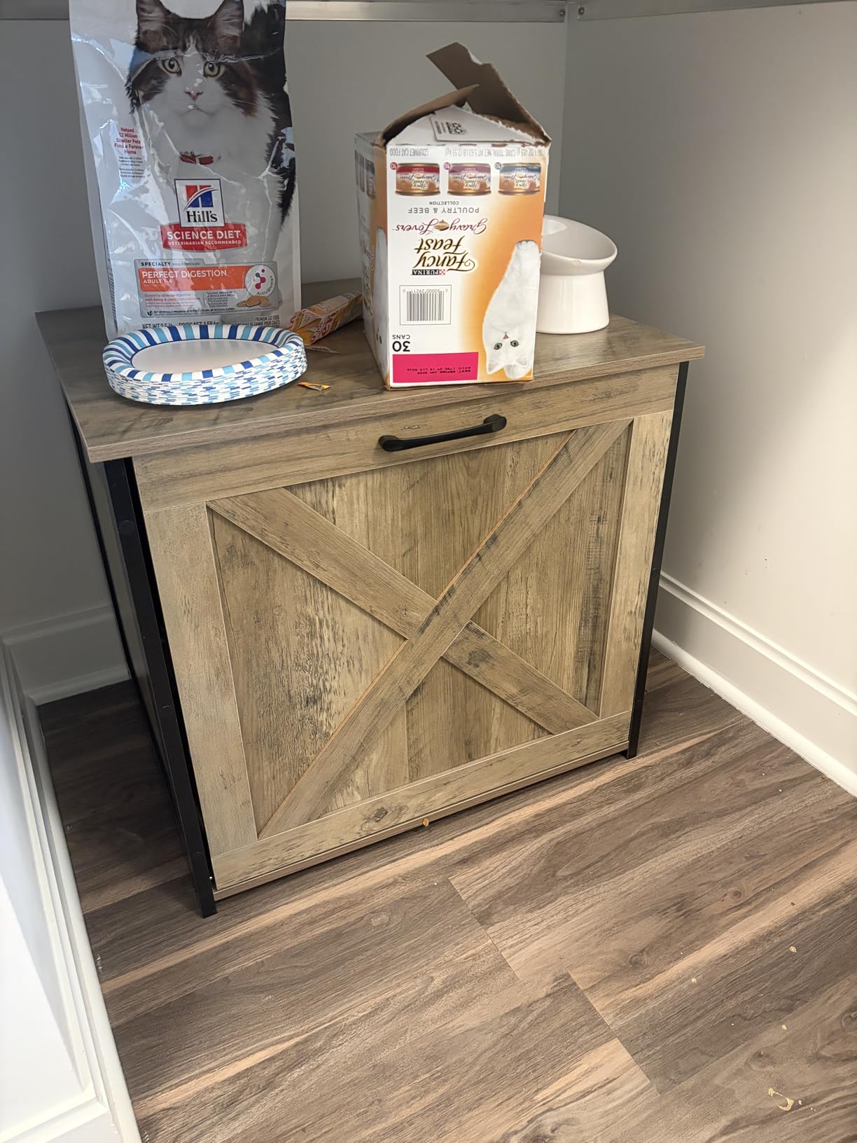Dwanton Cat Litter Box Enclosure, Hidden Litter Box Furniture, 23.6 Inches customer photo 2