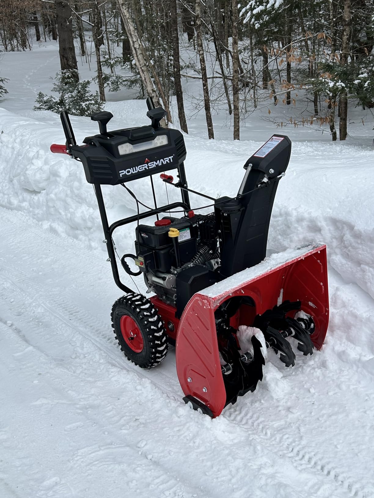 PowerSmart 24-Inch Gas Snow Blower with 212cc Engine, Electric Start, and 6 Forward/2 Reverse Speeds, Two-Stage, Self-Propelled Snow Blower with LED Lights customer photo 2