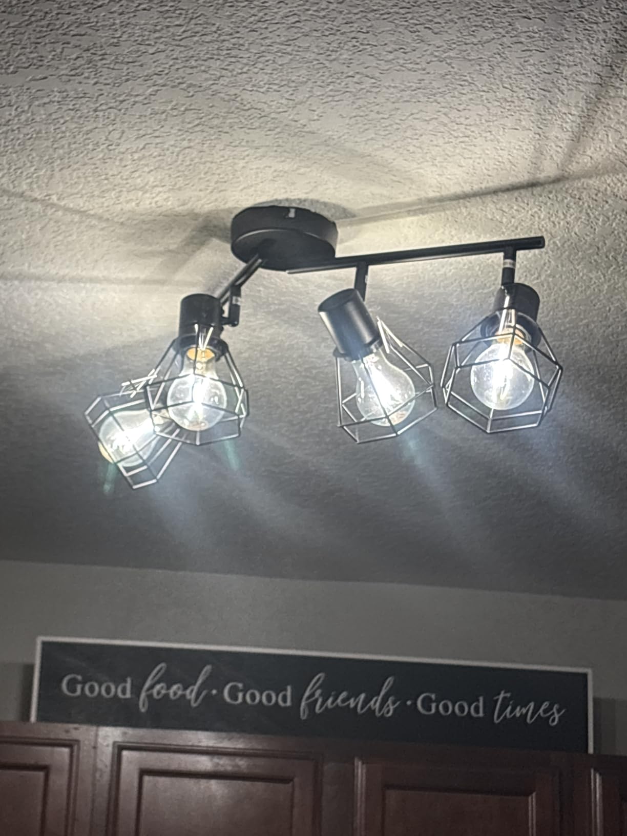HiBay 6-Light Track Lighting, Directional Rotatable Ceiling Light Fixture | Black Farmhouse Track Spotlight for Kitchen, Bedroom, Living Room, E26 Base (Bulbs Not Included) customer photo 1
