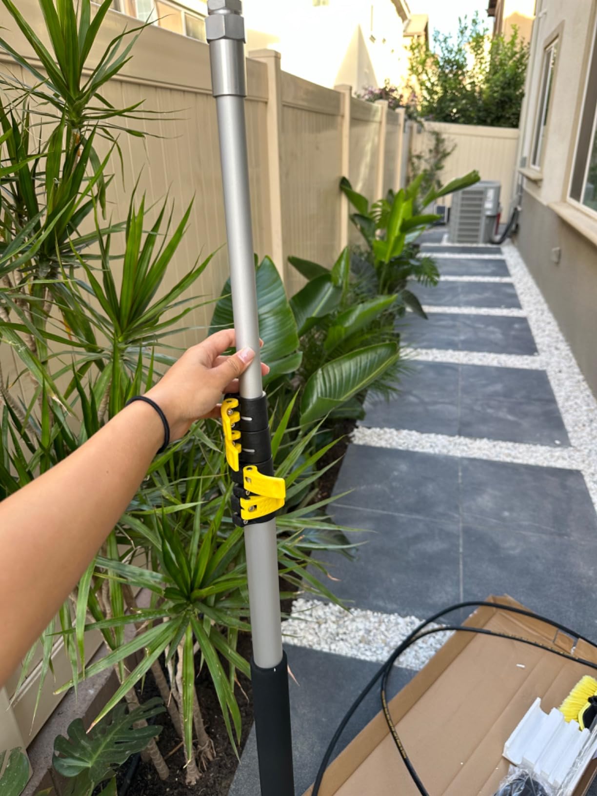 24 FT Telescoping Pressure Washer Wand with Pressure Washer Extension Wand, Brush Head, Gutter Cleaner, 5 Spray Nozzle Tips, 2 Hose Adapters and Support Belt customer photo 1