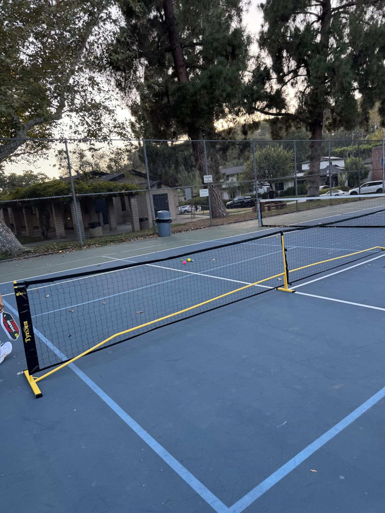 Portable Pickleball Net for Driveway, 22 FT Regulation Size & 11 FT Half Court Size Pickle Ball Net with Ball Collector, 2-in-1 Pickle Ball Net with Carry Bag for Garages Backyard customer photo 1