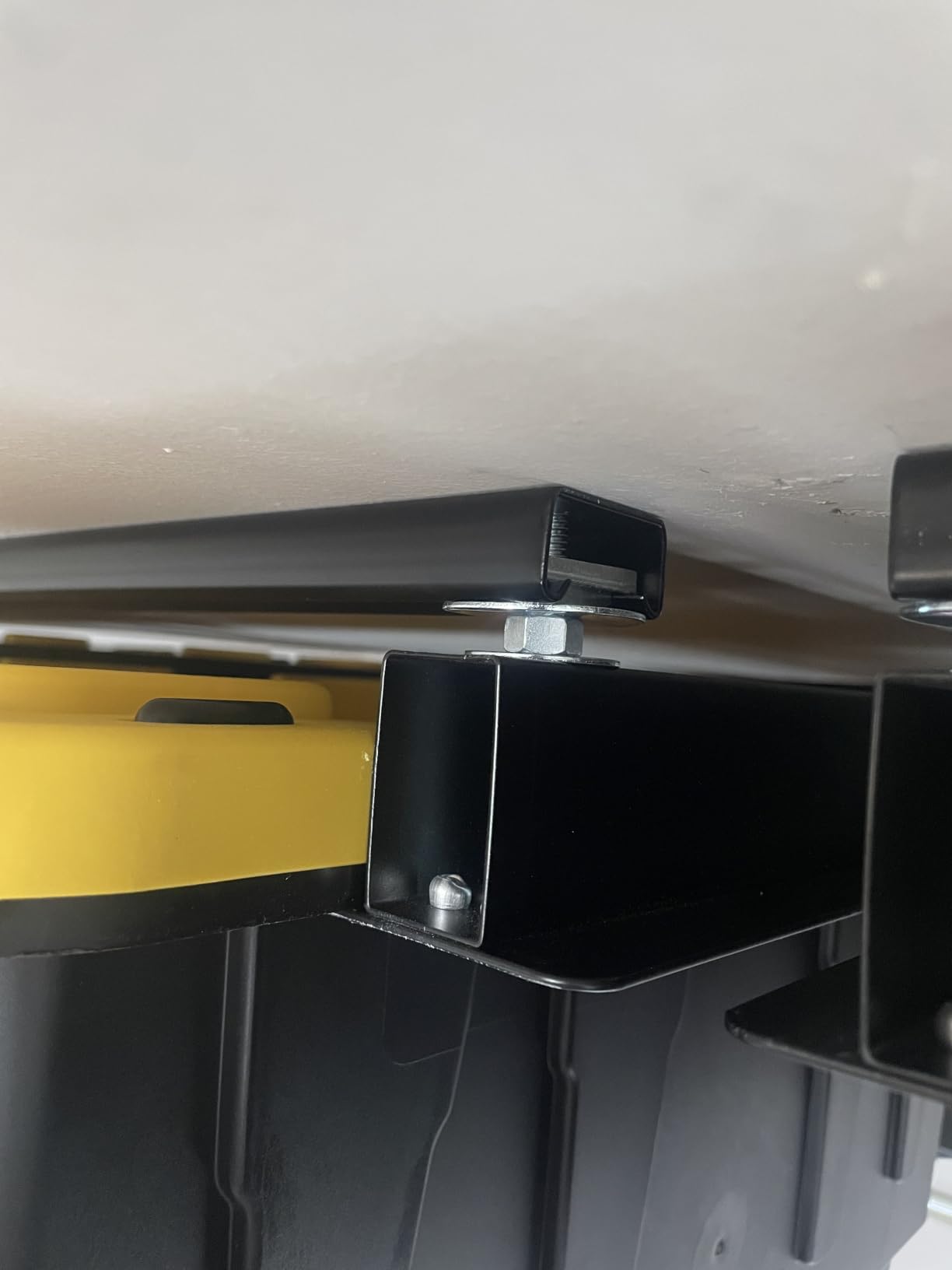 WALMANN Overhead Tote Storage Rails System, Garage Ceiling Bin Storage Rack customer photo 1