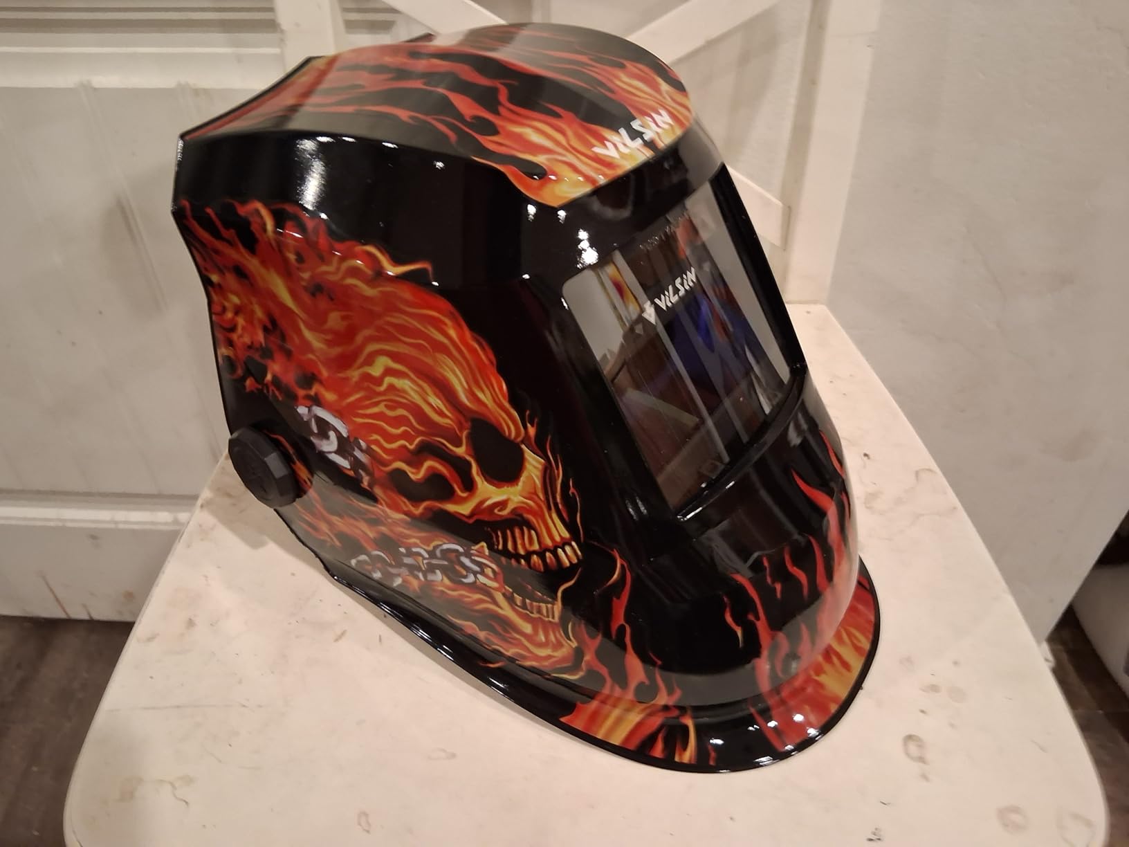 VILSIN Welding Helmet Auto Darkening Solar Powered Welding Hood with 2 Arc Sensor,Wide Shade 3/4-8/9-13 for TIG MIG ARC Weld Grinding Welder Helmet,Black customer photo 1