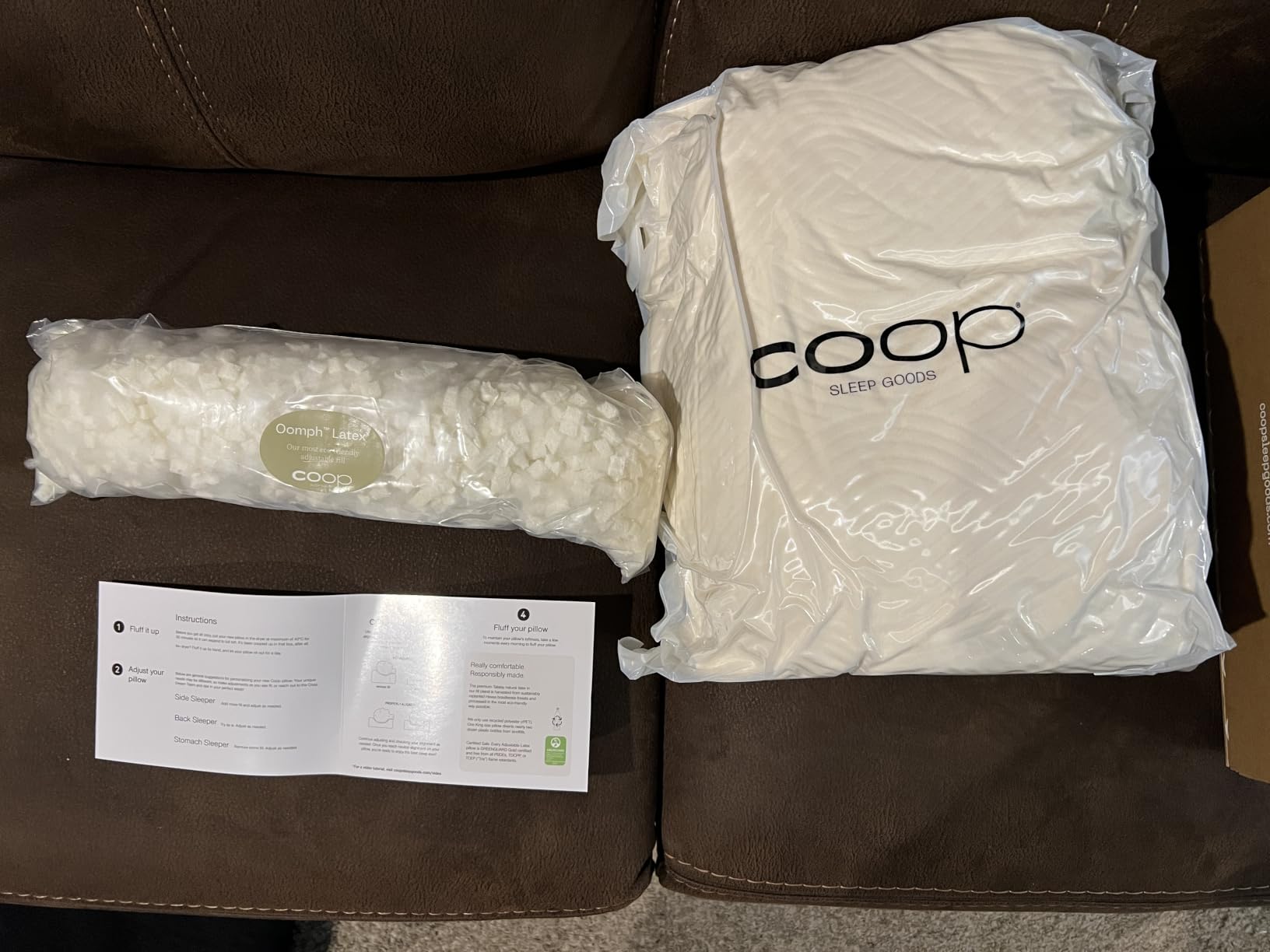 Coop Home Goods Adjustable Latex Pillow Queen, Talalay Latex & Microfiber Fill, Best Pillows for Sleeping, Ergonomic, Naturally Cooling, Eco-Friendly, Medium Firm for Back, Side & Stomach Sleepers customer photo 1