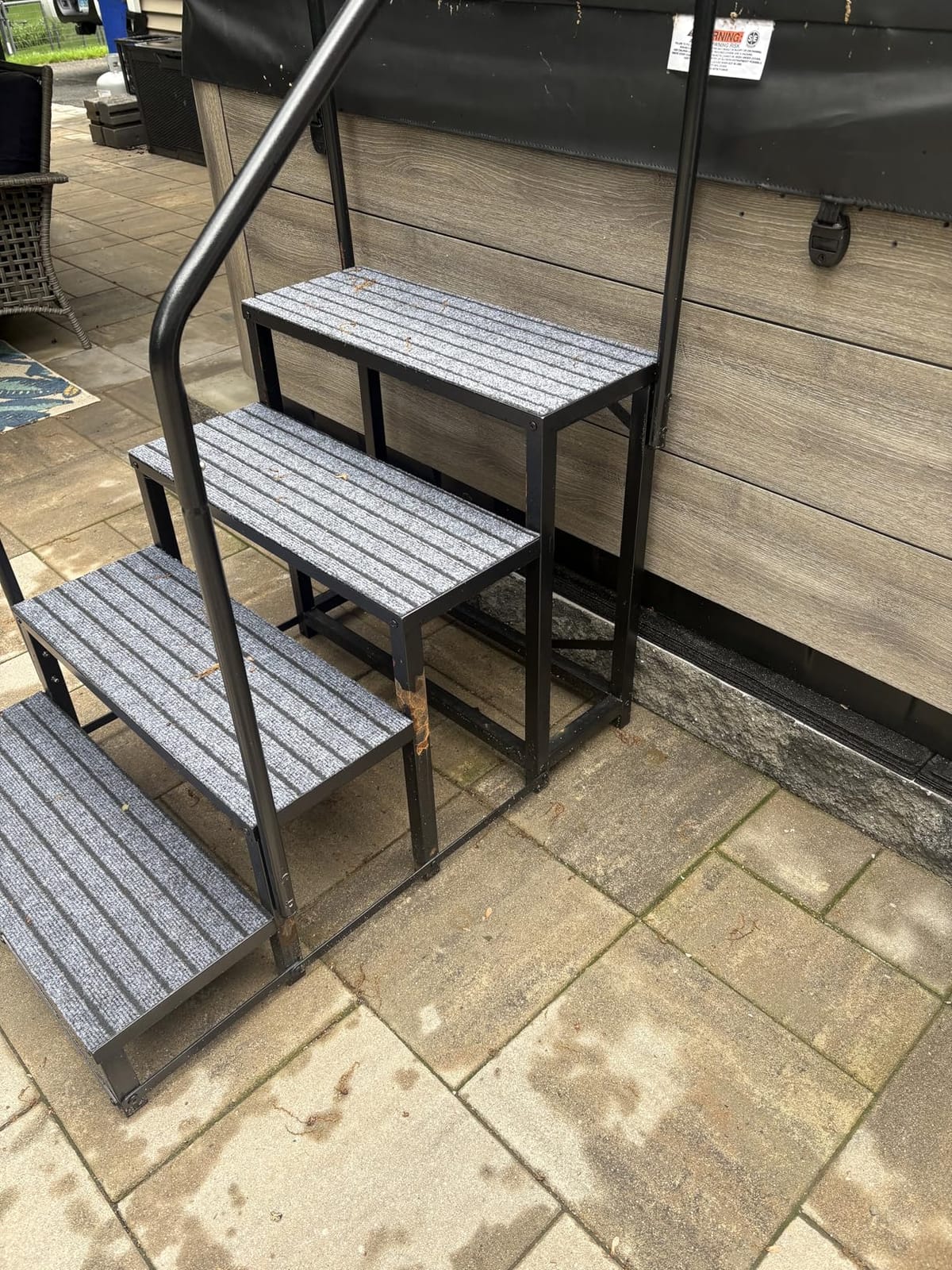 Rv Steps with Handrail 3 Step, Hot Tub Steps with Anti-Slip Mats customer photo 1