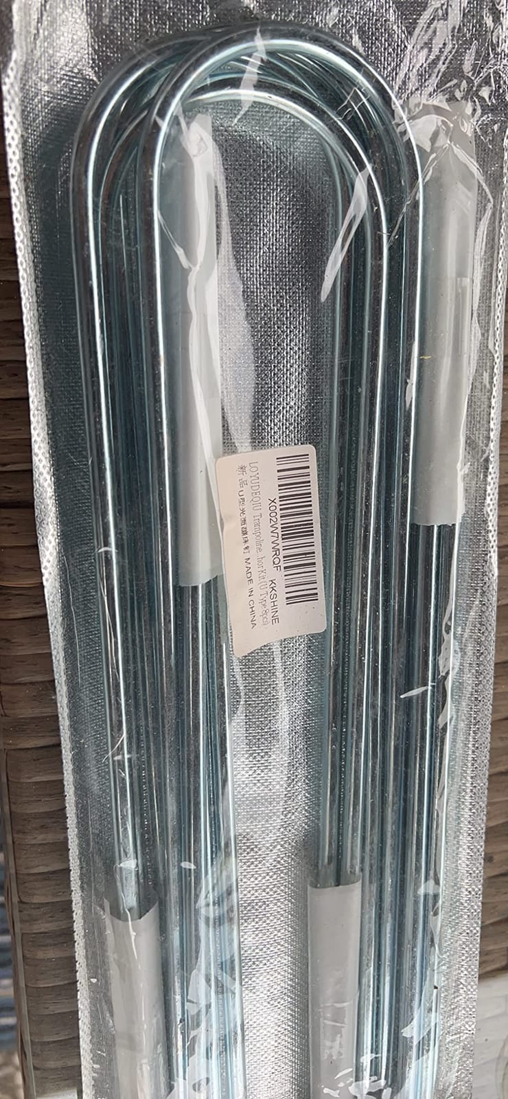 Trampoline Stakes High Wind Ground Stakes, Heavy Duty Trampoline Anchors Tent Stakes, Galvanized Steel Wind Stakes Fence Stakes for Trampoline Fence (Silver 8pcs 10inch) customer photo 1