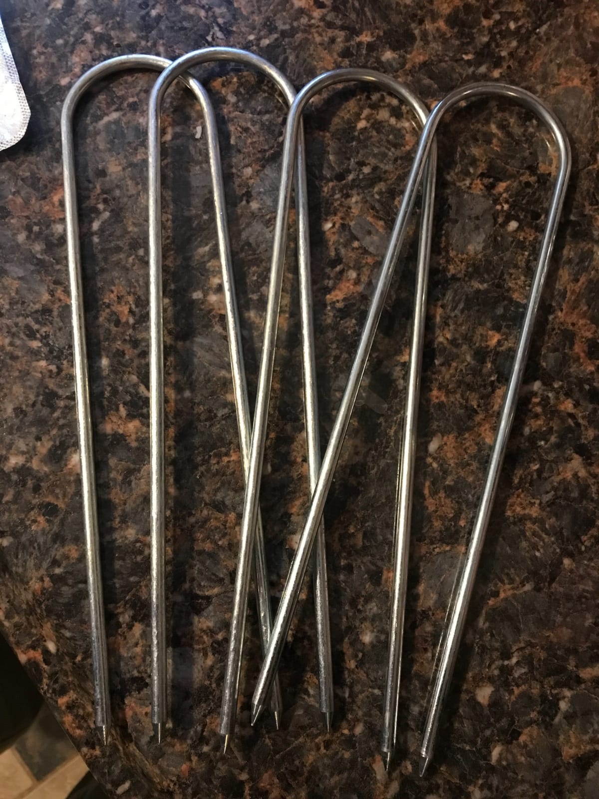 Trampoline Stakes High Wind Ground Stakes, Heavy Duty Trampoline Anchors Tent Stakes, Galvanized Steel Wind Stakes Fence Stakes for Trampoline Fence (Silver 8pcs 10inch) customer photo 2