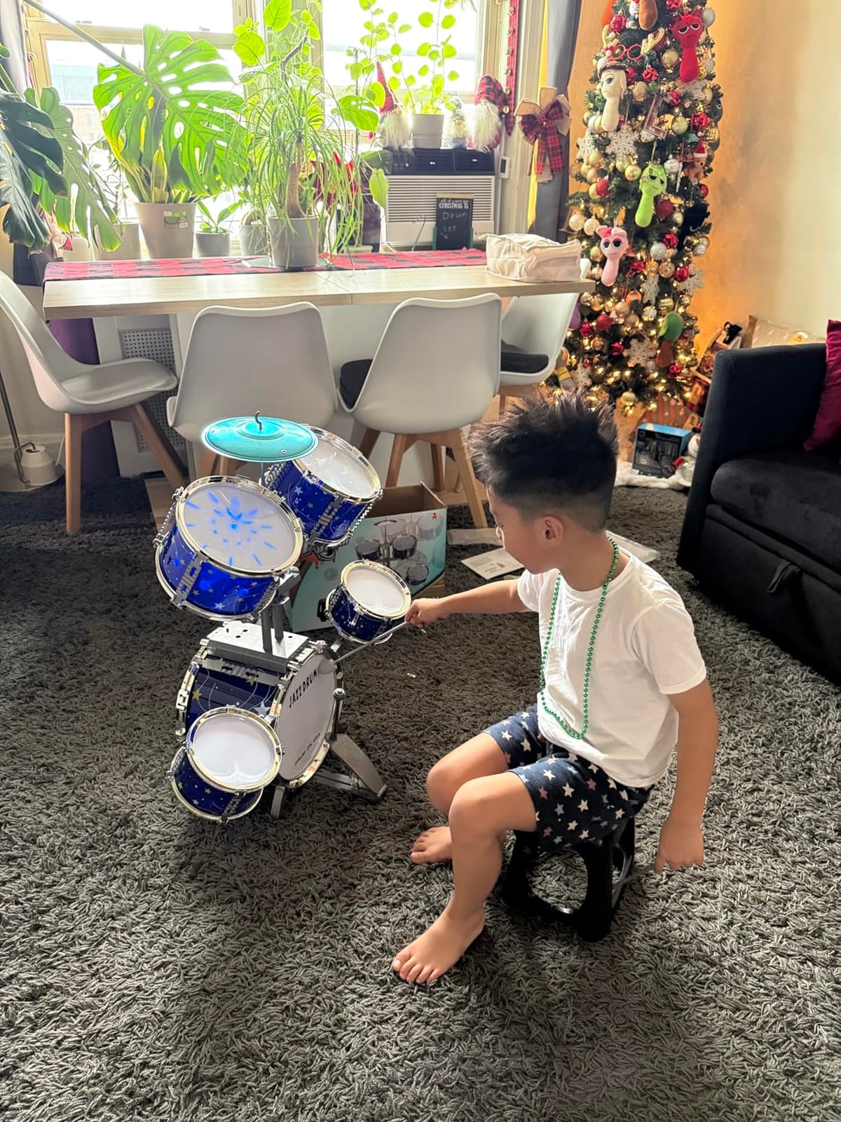 LinseyFun Upgraded Kids Drum Set for Toddlers 3-5, Light-up Jazz Drum Toy customer photo 1