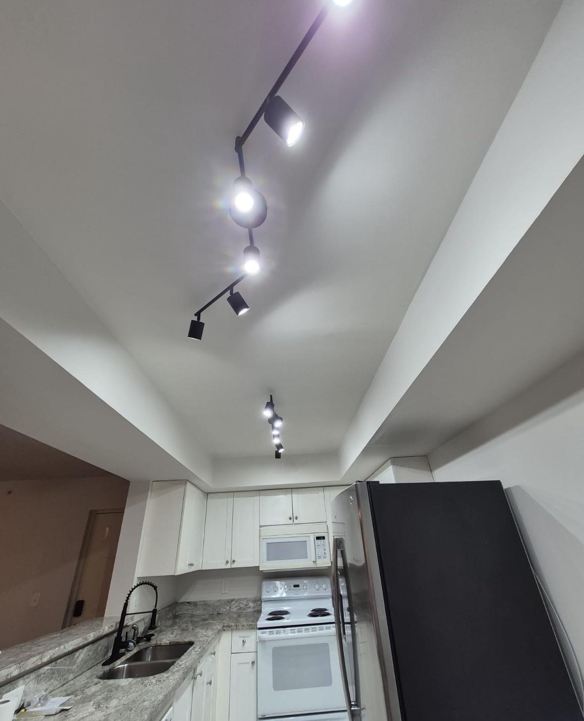AUQUEE 8 Light Track Lighting Fixtures Ceiling, Matte Black Kichen Track Lighting Fixtures, Rotatable Light Heads, Adjustable Modern LED Track Lights for Kitchen/Hallway, No GU10 Bulb customer photo 1