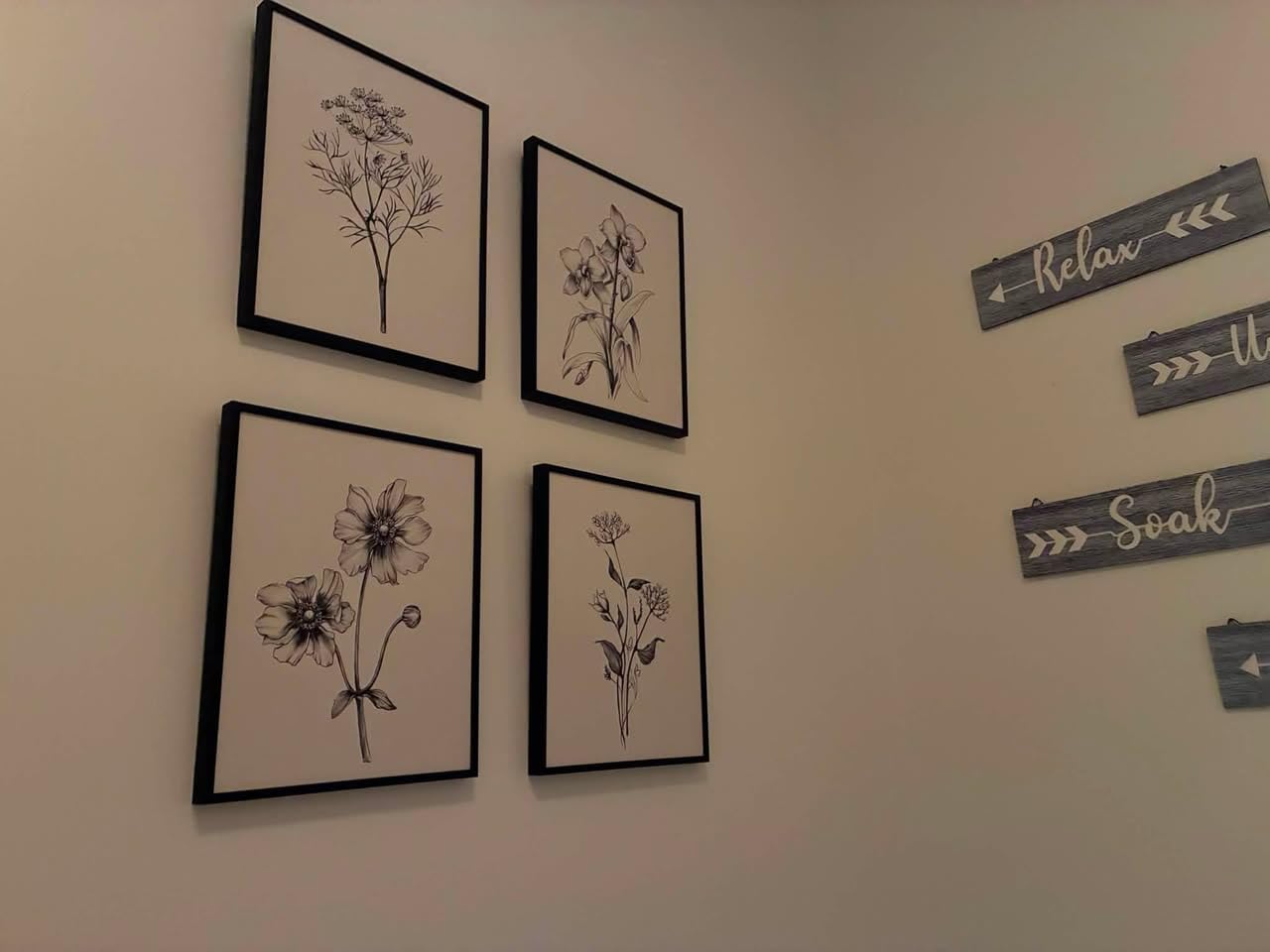 Framed Vintage Botanical Floral Wall Art for Living Room, 4 Piece 12x16 In customer photo 1