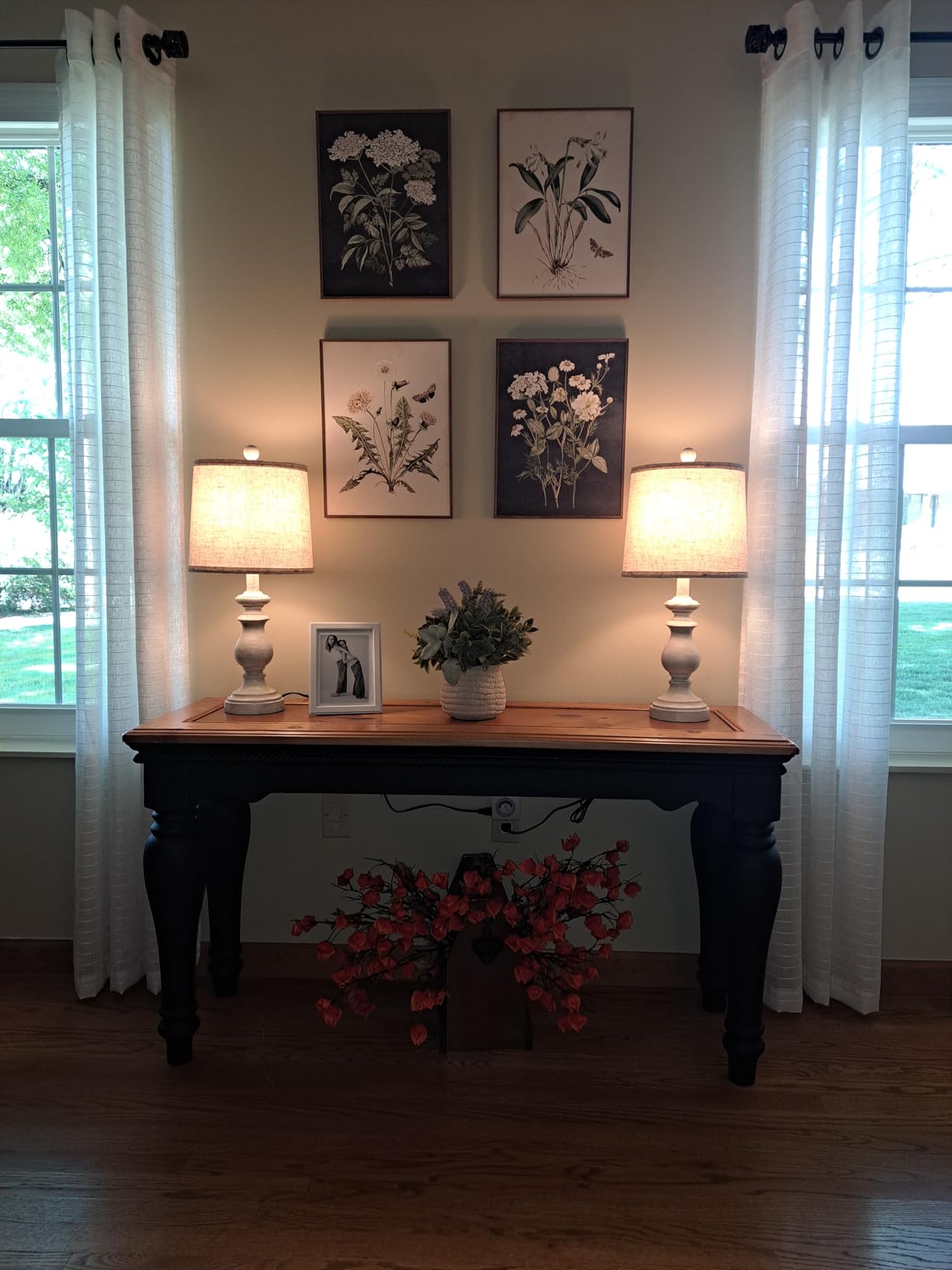 Framed Vintage Botanical Floral Wall Art for Living Room, 4 Piece 12x16 In customer photo 2