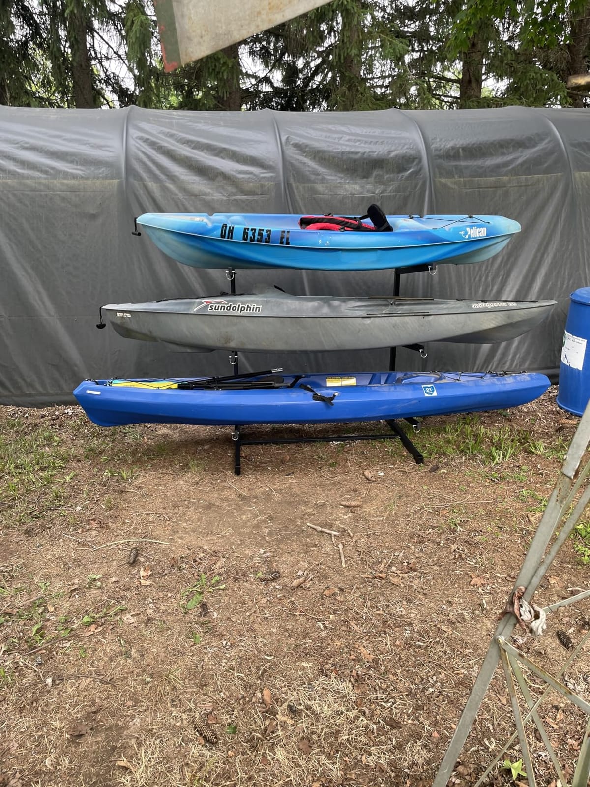 Kayak Storage Rack, 3 Level Kayak Rack for Garage, Freestanding Steel Stand | 100 lbs Per Level, Heavy Duty Steel, Anchor Points, Adjustable for Kayaks, Canoes, Paddleboards customer photo 2
