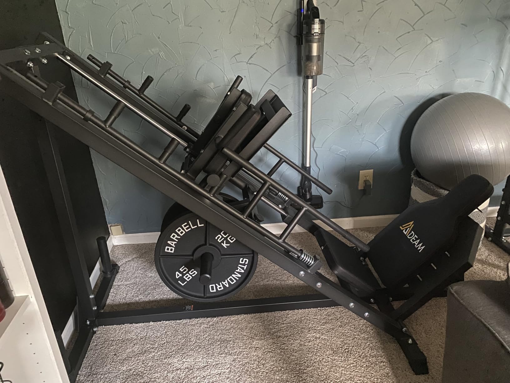 Mdeam Leg Press Hack Squat Machine,Leg Press Machine with Linear Bearing | 2-in-1,45-Degree Hack Squat for Home Gym,Diamond-Plated Footplate,Strength Training for Quads, Hamstring, Glutes, Calves customer photo 1