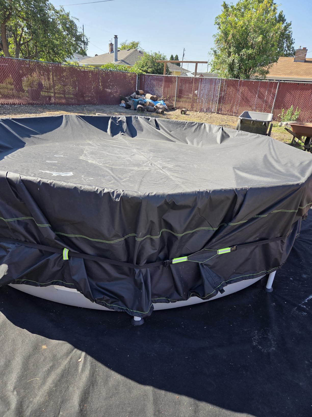 UIRWAY 500D Winter Pool Cover 18FT Round [Upgraded Heavy Duty Thick Fabric] customer photo 1