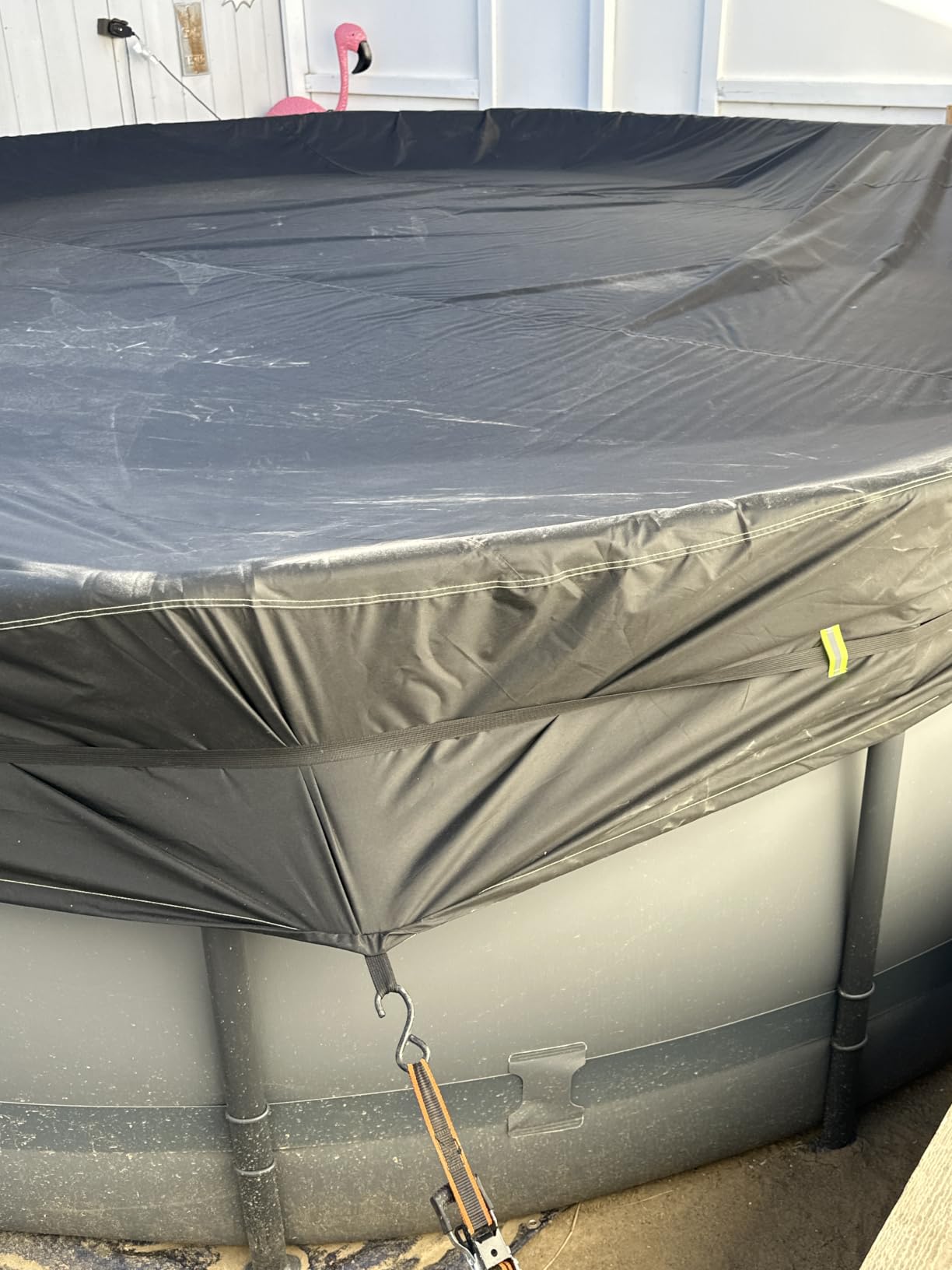 UIRWAY 500D Winter Pool Cover 18FT Round [Upgraded Heavy Duty Thick Fabric] customer photo 2