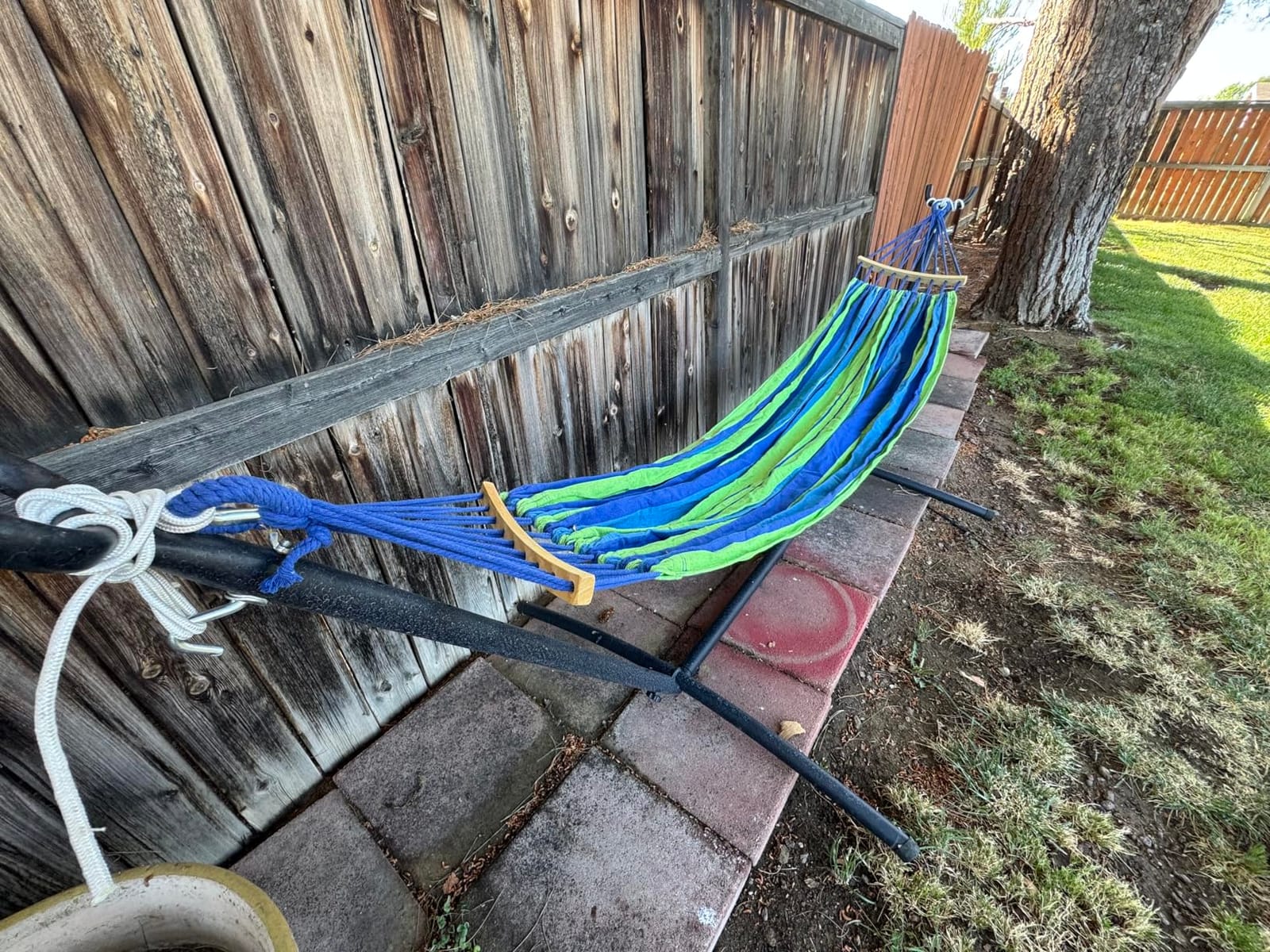 ANAGOO 2 Person Hammock with Stand, 500 lb Indoor Outdoor, Wide Blue customer photo 1
