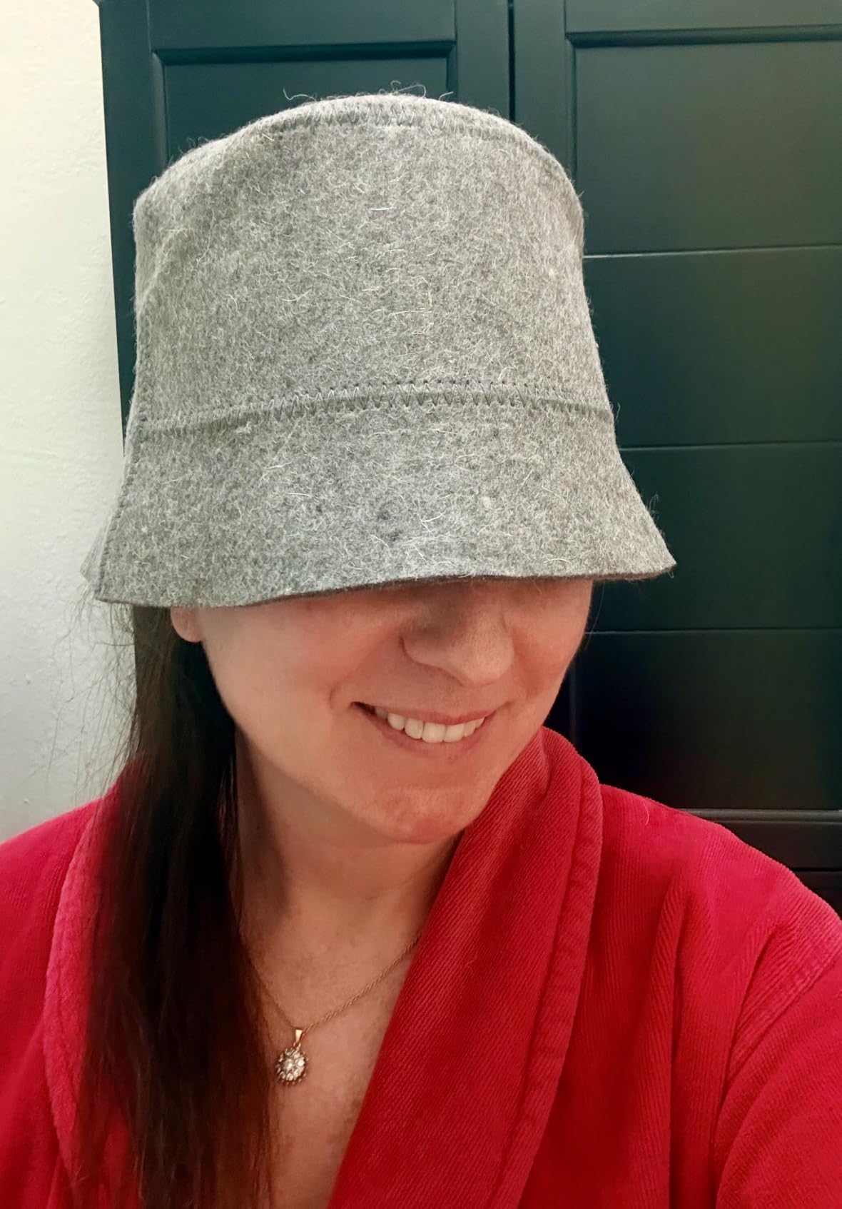 Premium Sauna Hat – 100% Natural Wool, Handmade Sauna Headwear for Men and Women – Eco-Friendly, Breathable customer photo 2