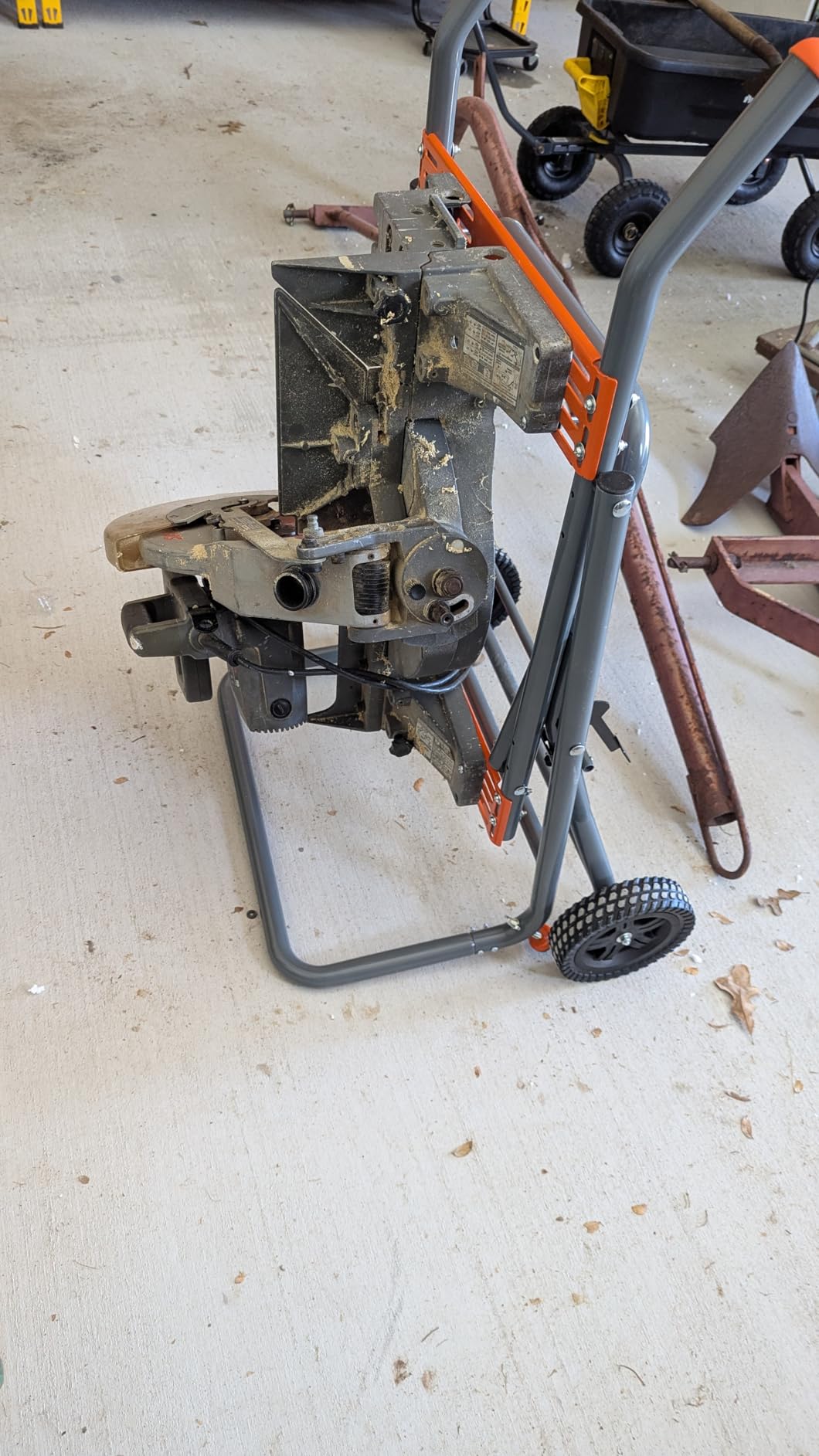 VEVOR Portable Table Saw Stand, 350 lbs Load Capacity, Rolling Foldable Table Saw with 8 Inches Rubber Wheels, Heavy Duty Construction, Easy Storage, Universal for Most Brands of Table Saws customer photo 2