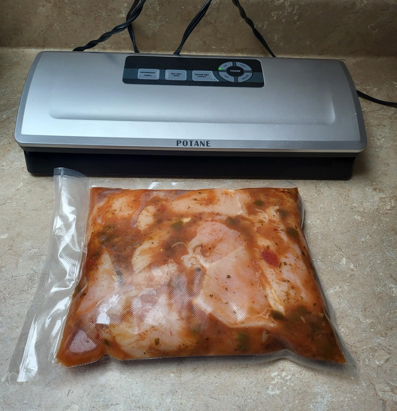 Next Gen Vacuum Sealer Machine, Potane Double Pump Food Vacuum Saver With Smart Visual Status System, Full Auto/Manual Functions, Built-in Safety Cutter&Guided Seal Bar, Start Kit Bags to Seal a Meal customer photo 2