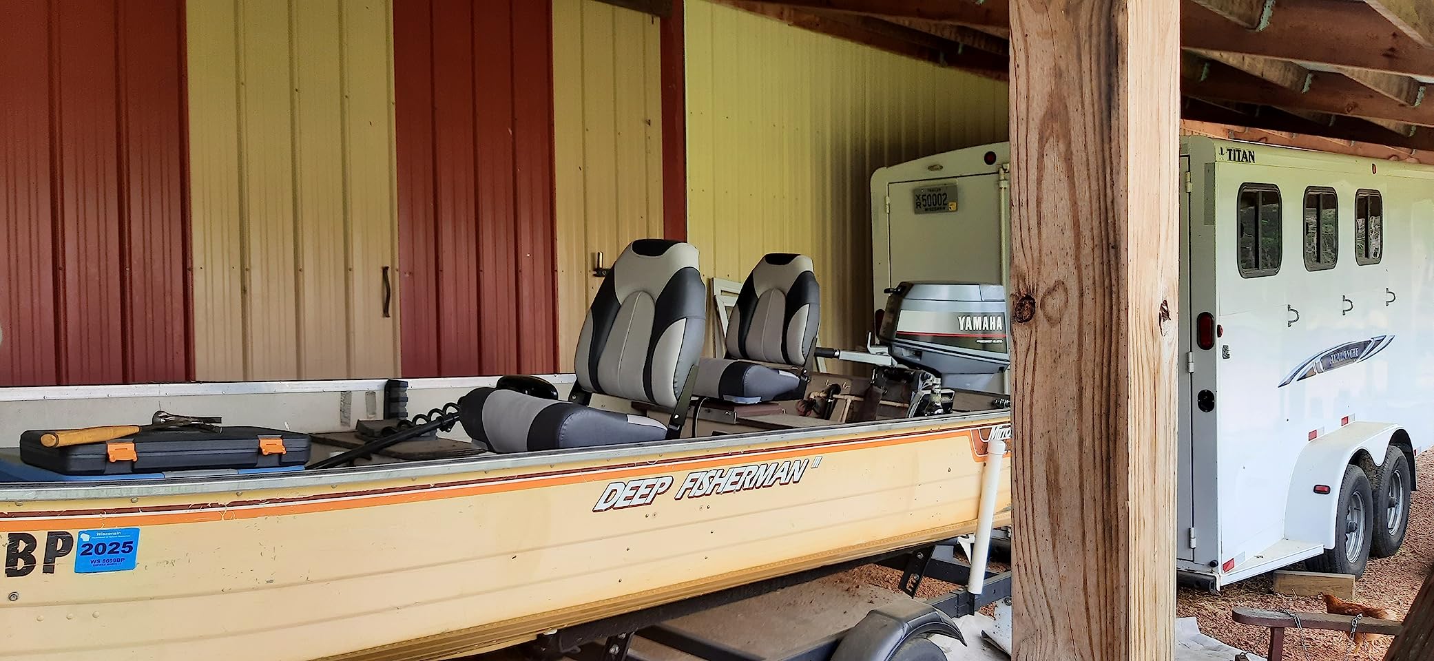Deluxe Marine High Back Folding Boat Seats 2 Pack, Waterproof Fishing Boat Captain Chairs, 4 Mounting Screws Included customer photo 1