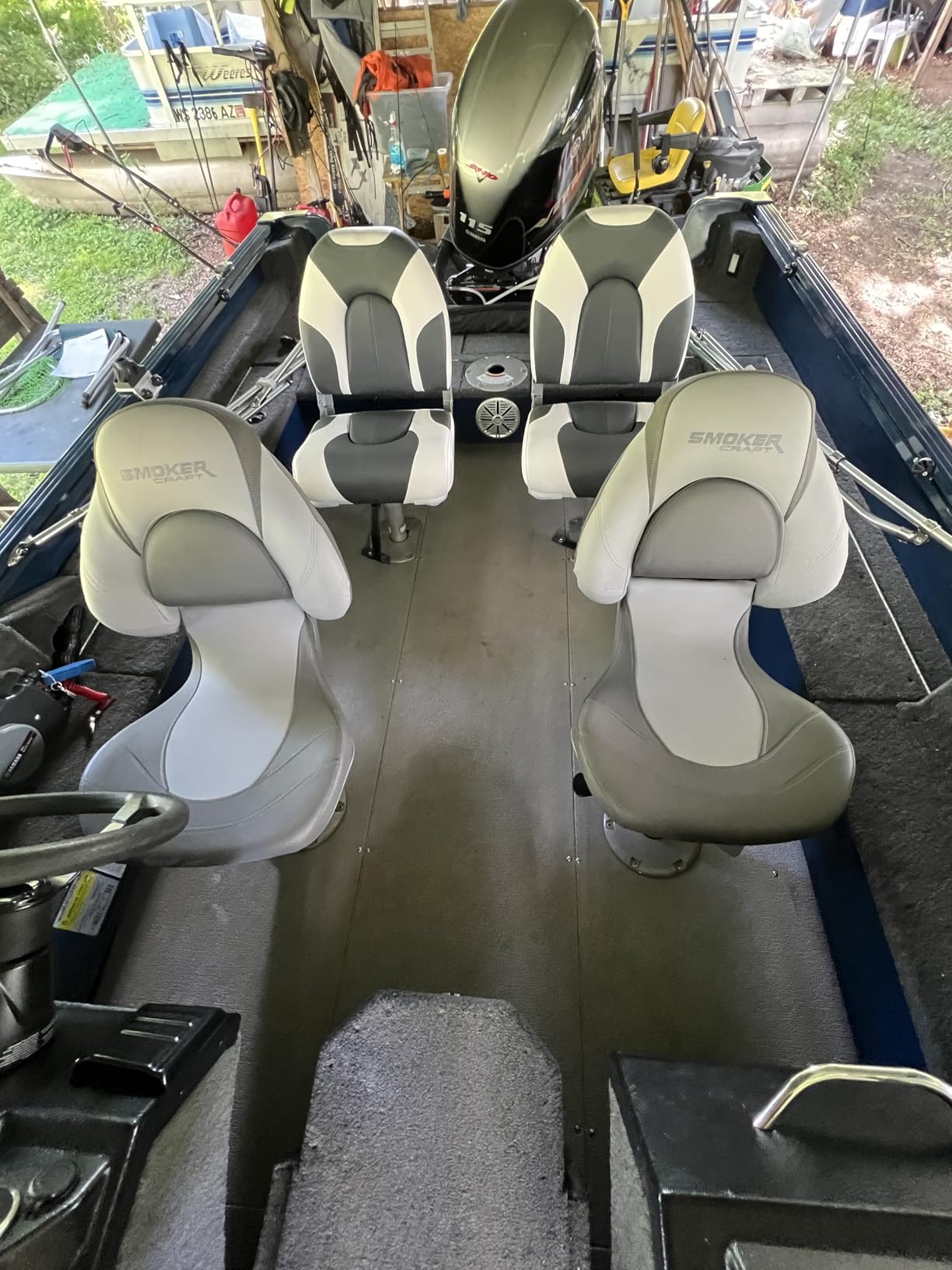 Deluxe Marine High Back Folding Boat Seats 2 Pack, Waterproof Fishing Boat Captain Chairs, 4 Mounting Screws Included customer photo 2