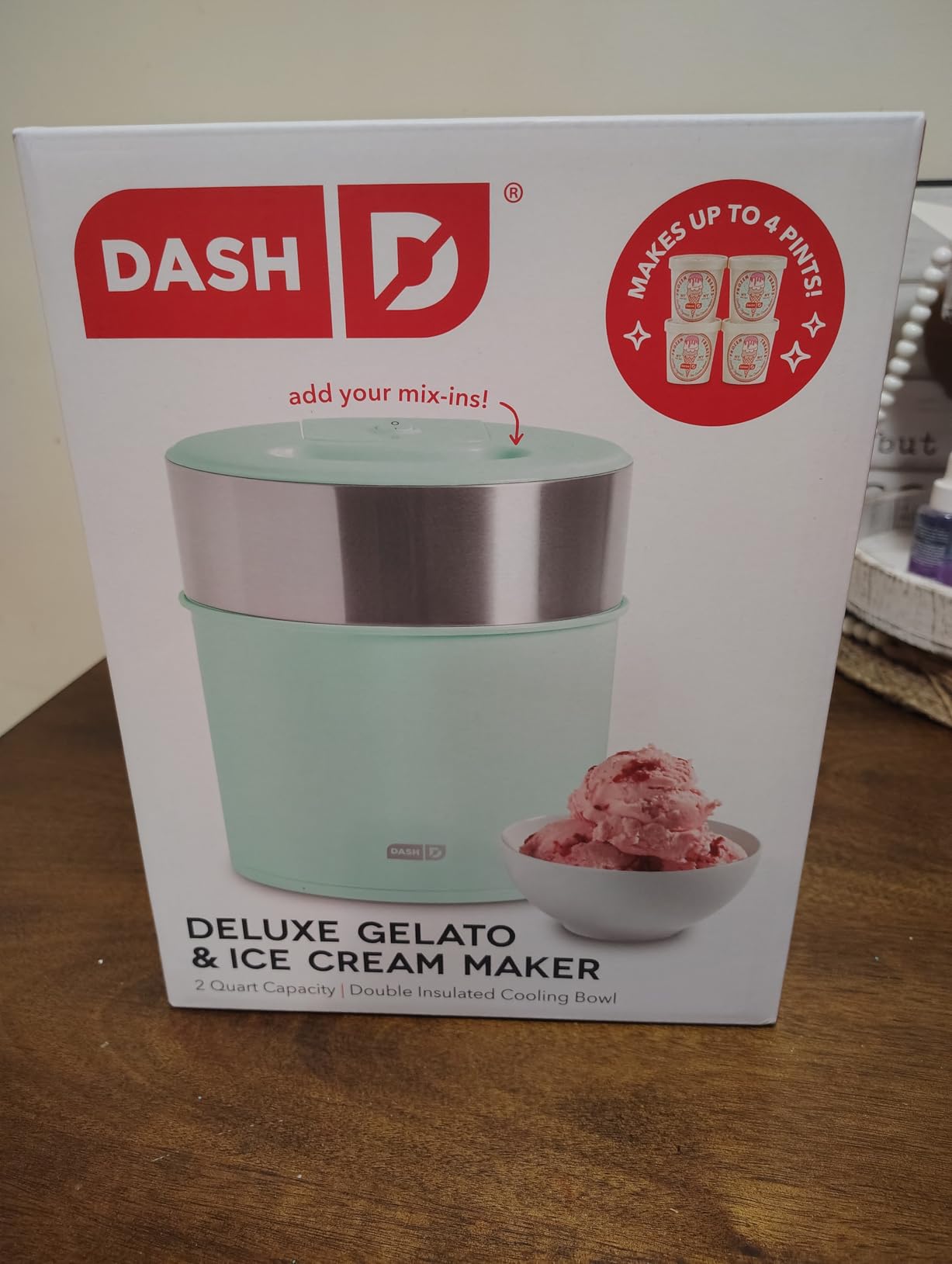 Dash Deluxe Gelato & Ice Cream Maker - HomeMade Dessert Maker with One-Touch Churning - Space-Saving Design & Easy to Clean - 2 Quarts, Cream customer photo 1