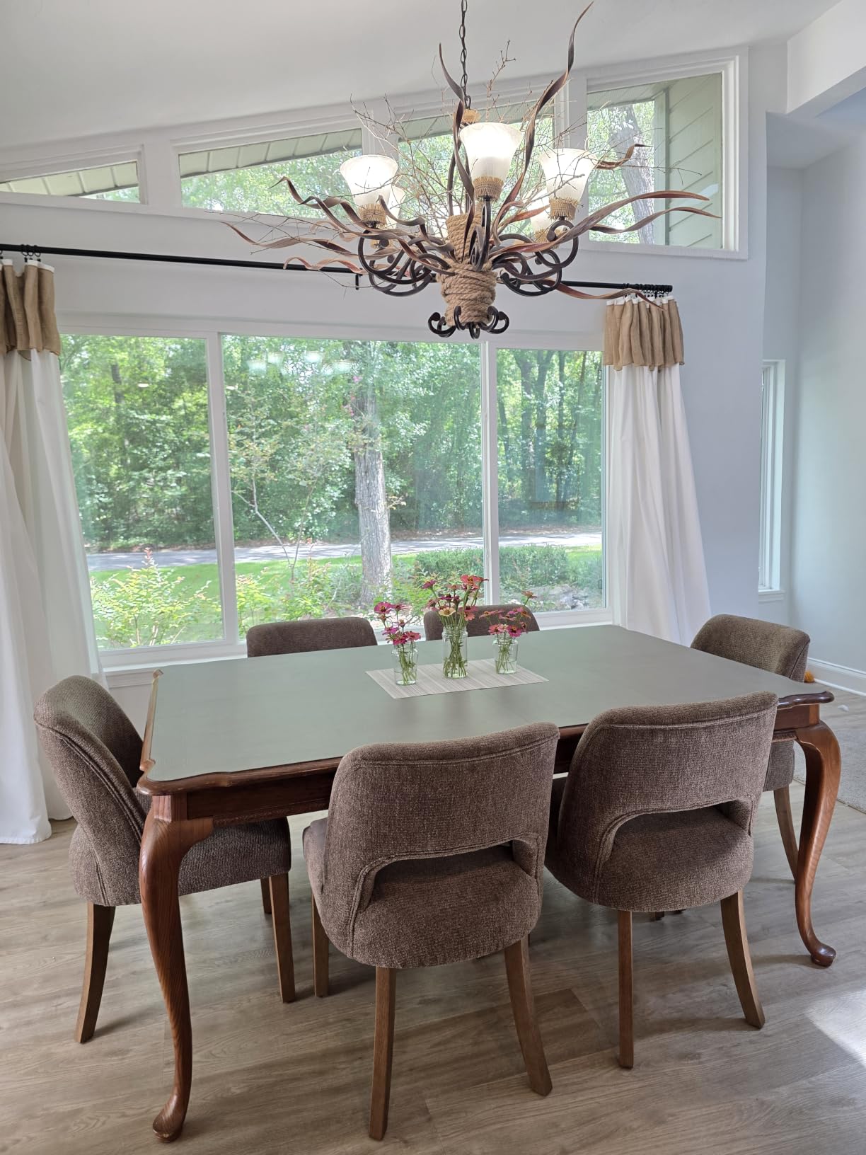 VKNOW Dining Chairs Set of 4, Fabric Dining Chairs, Green customer photo 1