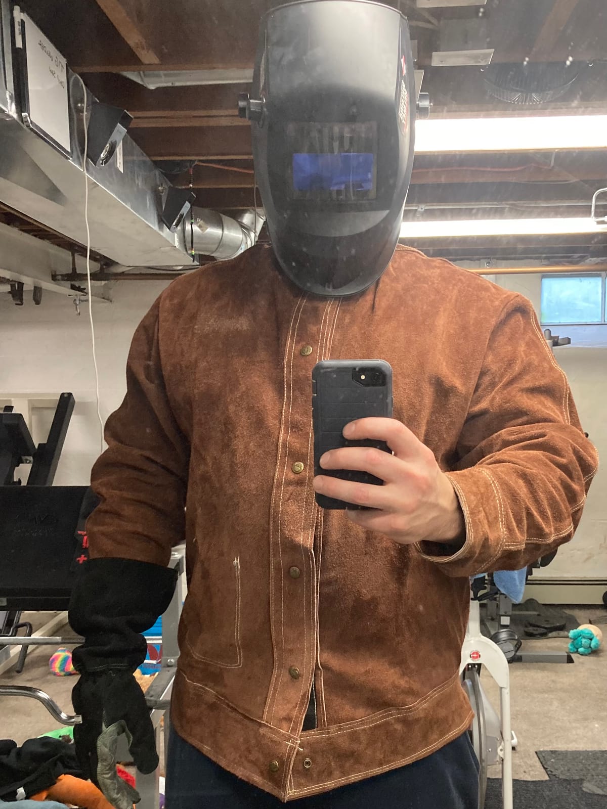 YESWELDER Black Leather Welding Jacket customer photo 1