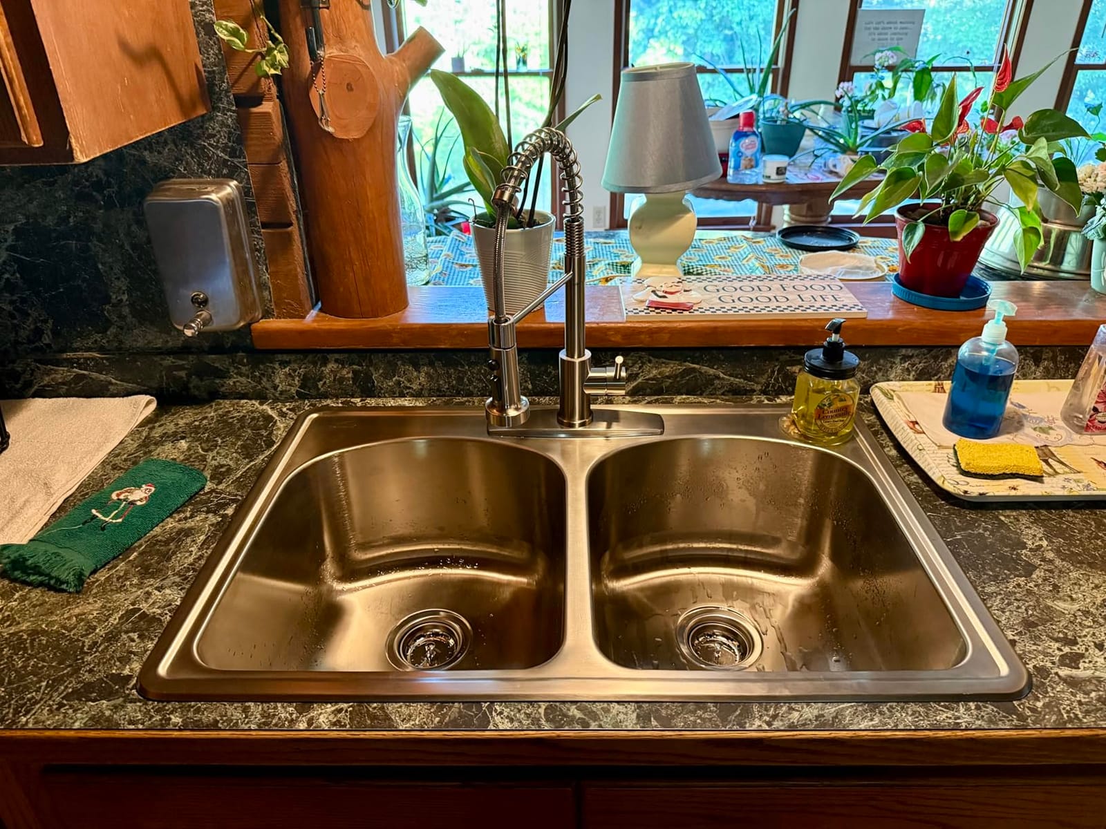FORIOUS Touchless Kitchen Faucet with Soap Dispenser, Brushed Nickel customer photo 2