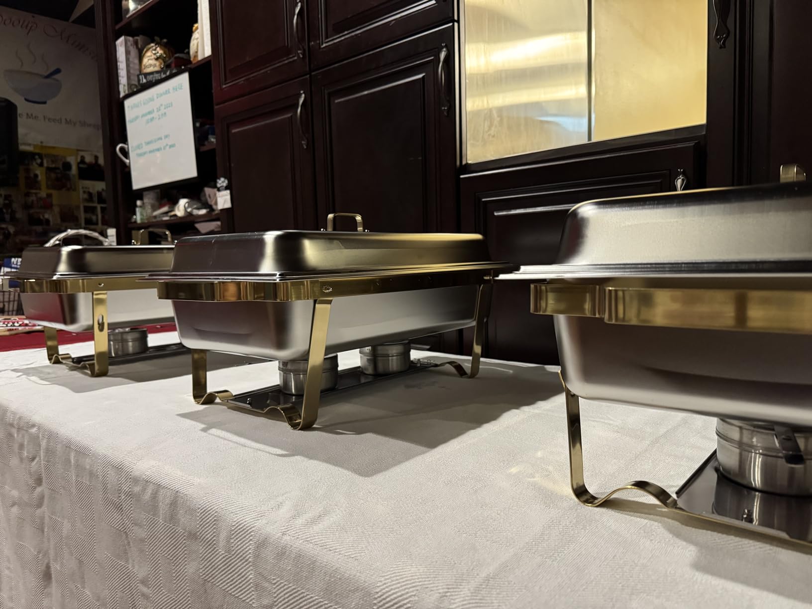 Chafing Dishes for Buffet 4 Pack, 11QT [Large Size and Sturdy] Stainless Steel Food Warmers for Parties Buffet [Silver Colors] Catering Supplies Buffet Display customer photo 2