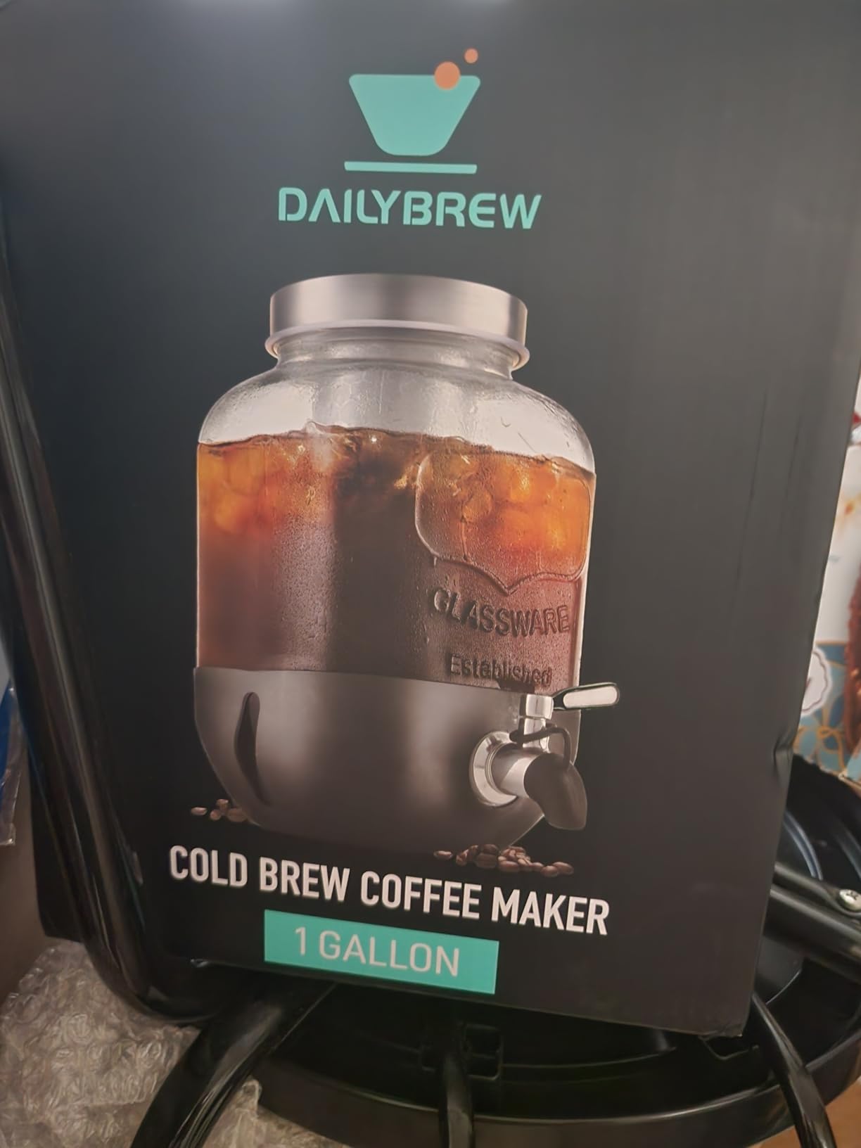 Cold Brew Coffee Maker, 1 Gallon Iced Coffee Maker With Stainless Steel Filter, Heavy Duty Glass Cold Brew Pitcher With Stainless Steel Spigot, Mason Jar Cold Brew Coffee Maker Fast Iced Tea Maker customer photo 2