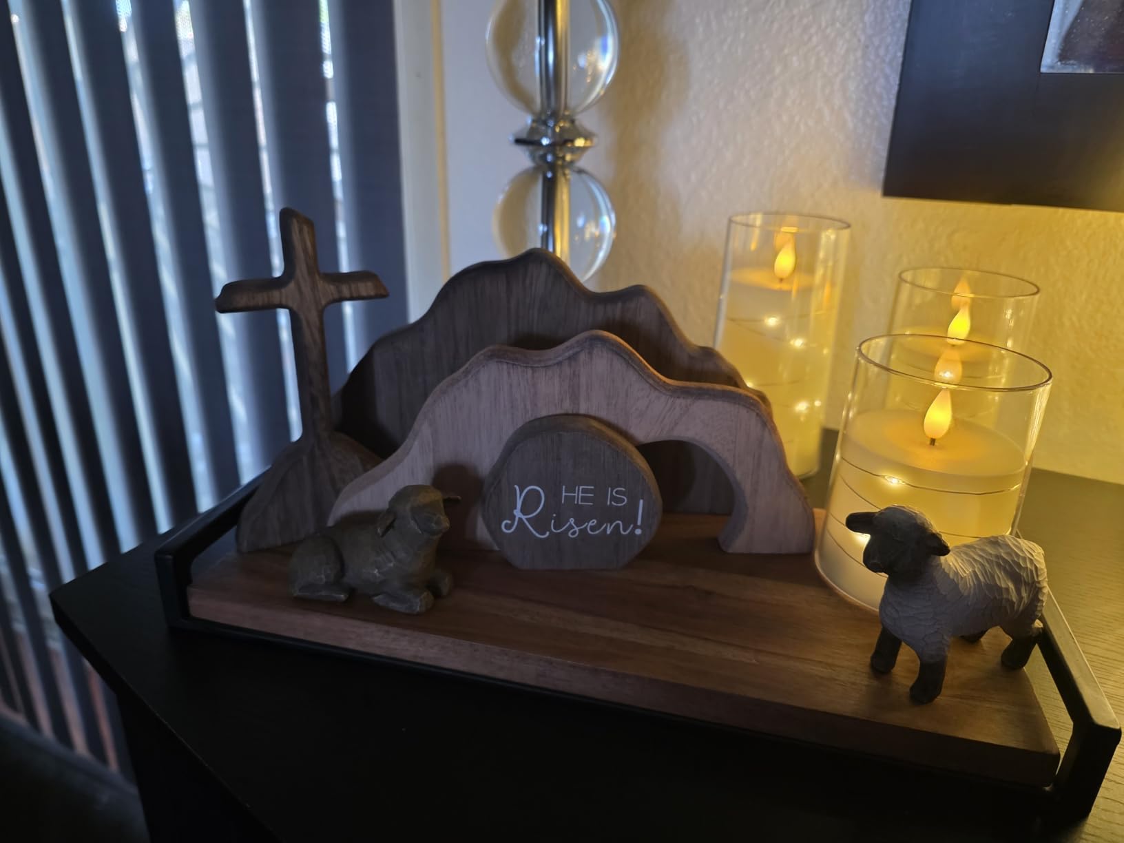 FESTGLOX Wooden Nativity Set Indoor, 13Pcs Small Christmas Nativity Scene customer photo 2