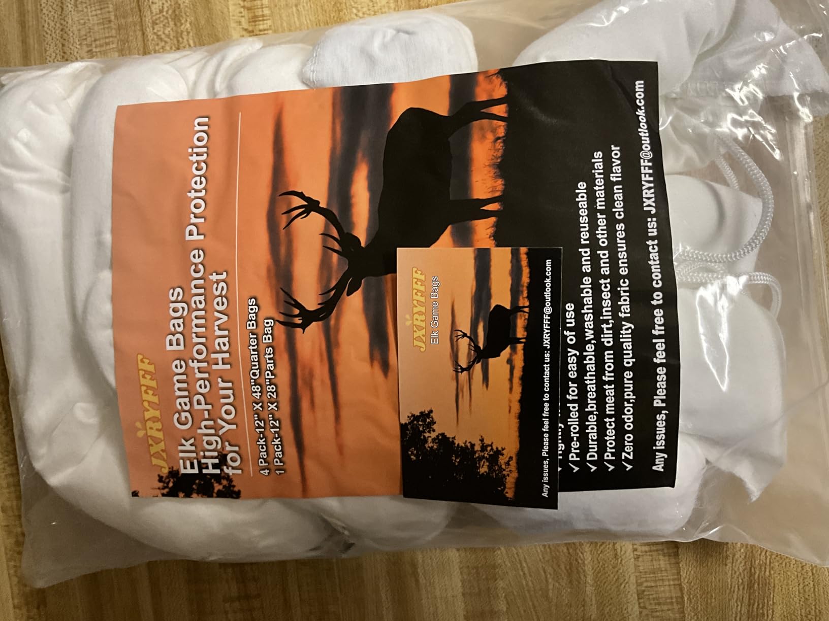 Elk Game Bags Hunting Meat Bags with Drawstring Closure,Game Bags Deer 5PCS customer photo 1