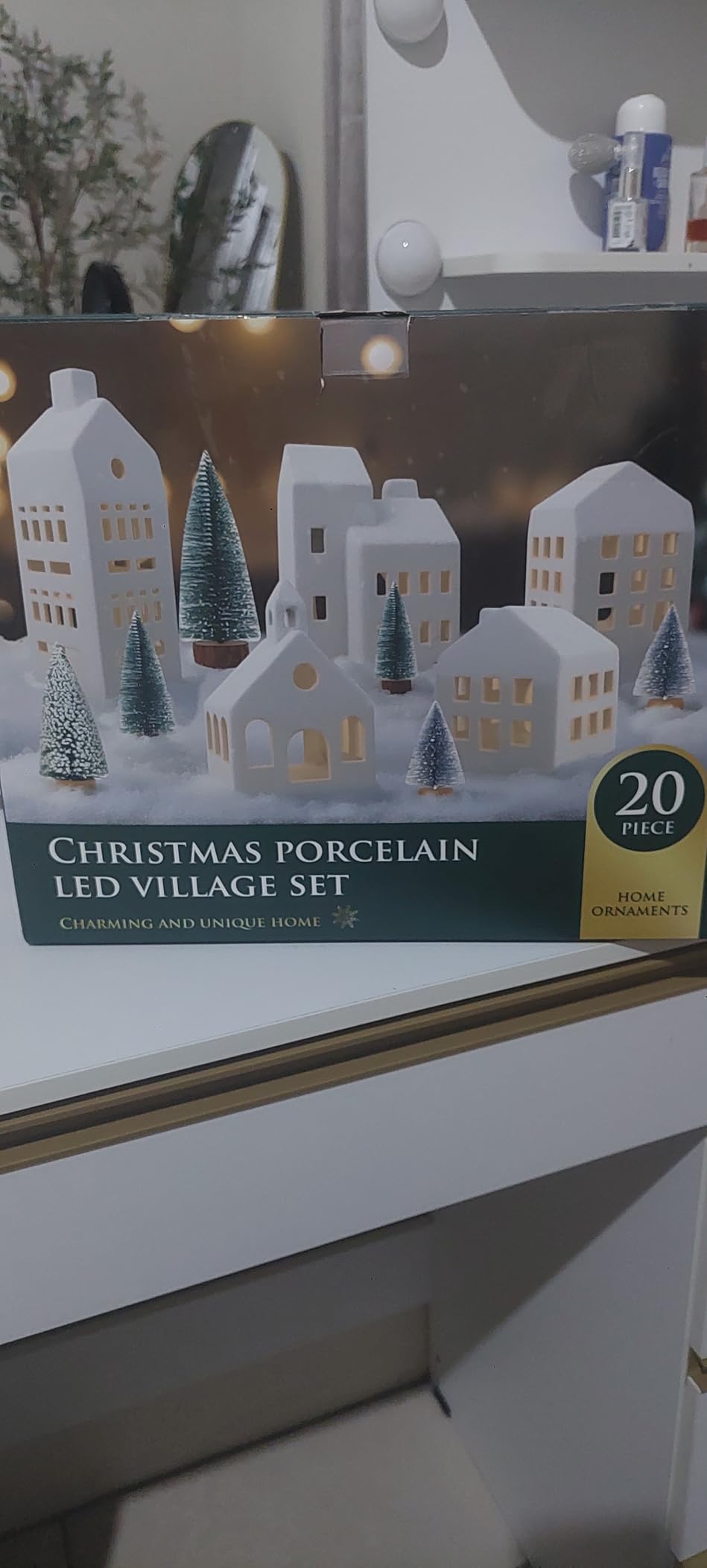 Christmas Decorations Indoor, 5 Lighted Ceramic Christmas Village Houses customer photo 1