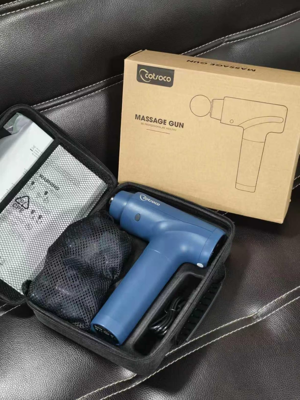 cotsoco Massage Gun Deep Tissue, Fathers Day Dad Gifts, Muscle Massage Gun with 9 Attachment Heads 20 Speeds & Silent Brushless Motor for Pain Relief, Handheld Percussion Back Massager Gun customer photo 1