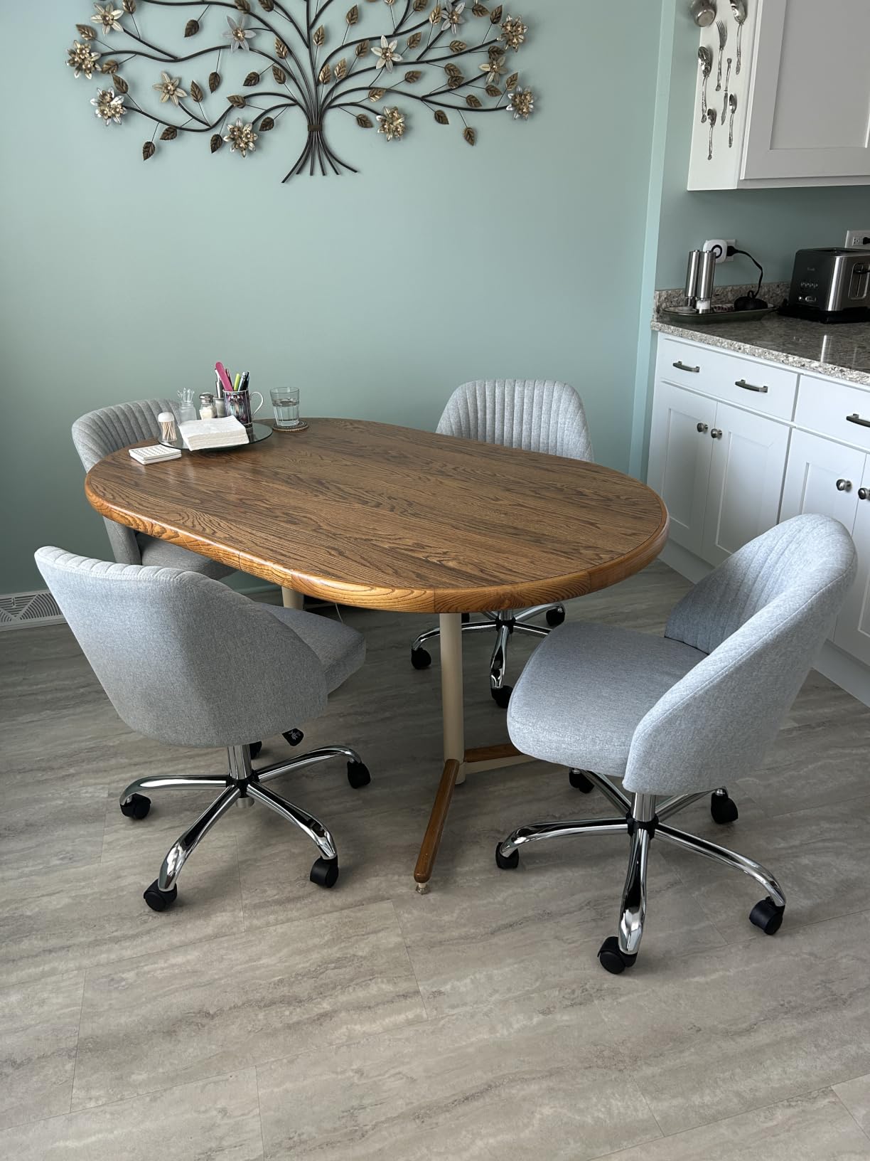 DUMOS Home Office Chair, Comfy Desk Chair with Rolling Wheels customer photo 2