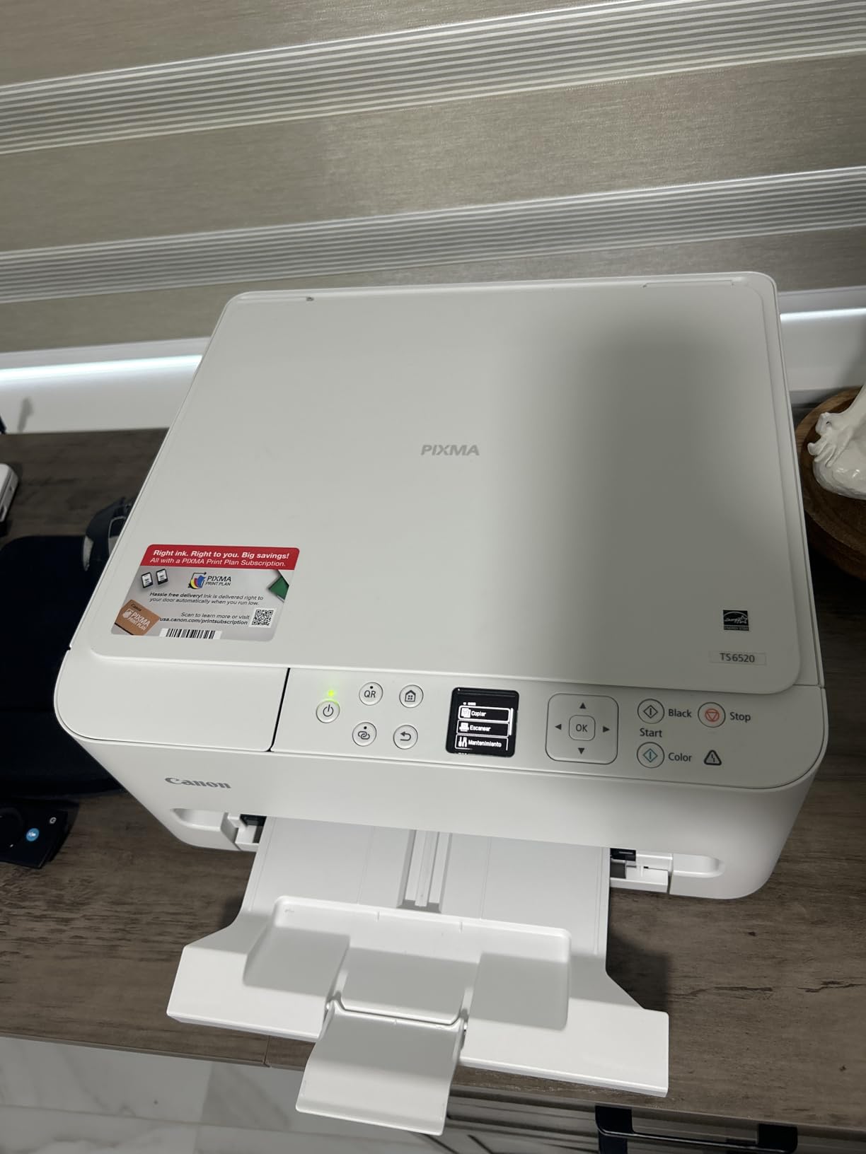 Canon PIXMA TS6520 Wireless Color Inkjet Printer, Duplex Printing, Copier/Scanner, 1.42
